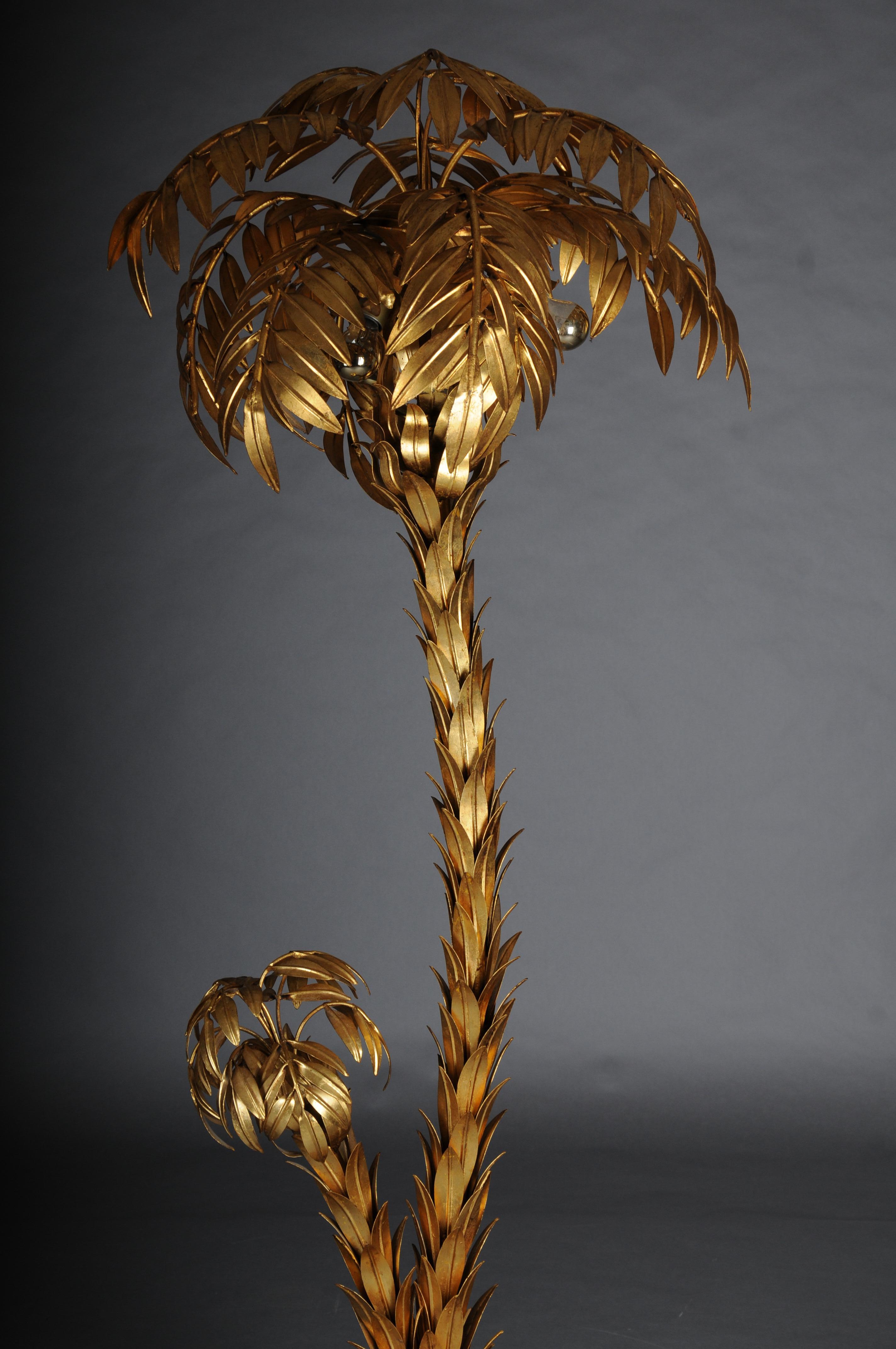 Iconic large palm floor lamp by Hans Kögl/Koegl. Gold, vintage For Sale 2