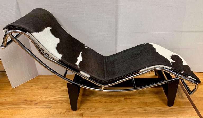 Iconic Le Corbusier Style LC4 Brown and White Cowhide ...