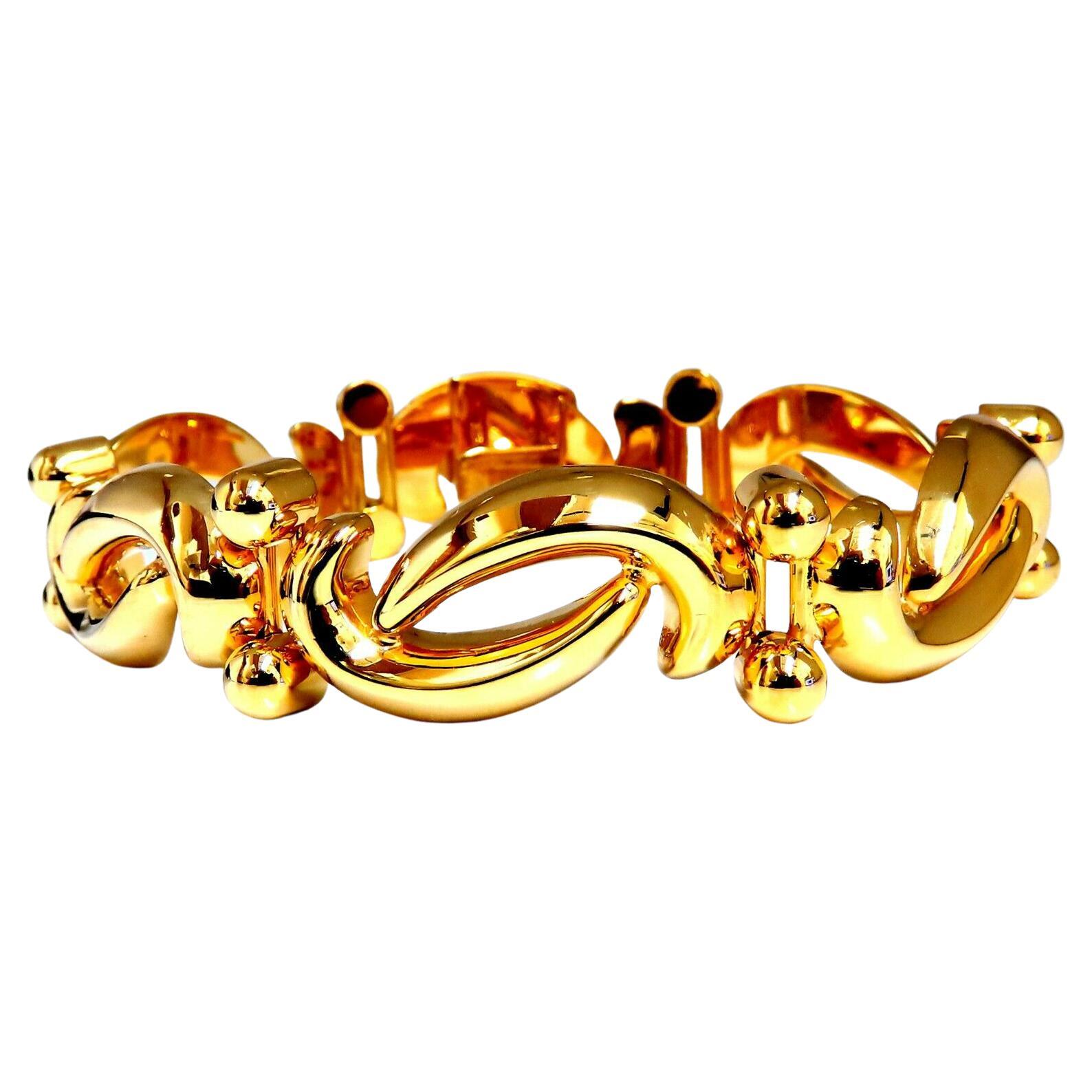 Iconic Link Wide Bracelet 14kt For Sale
