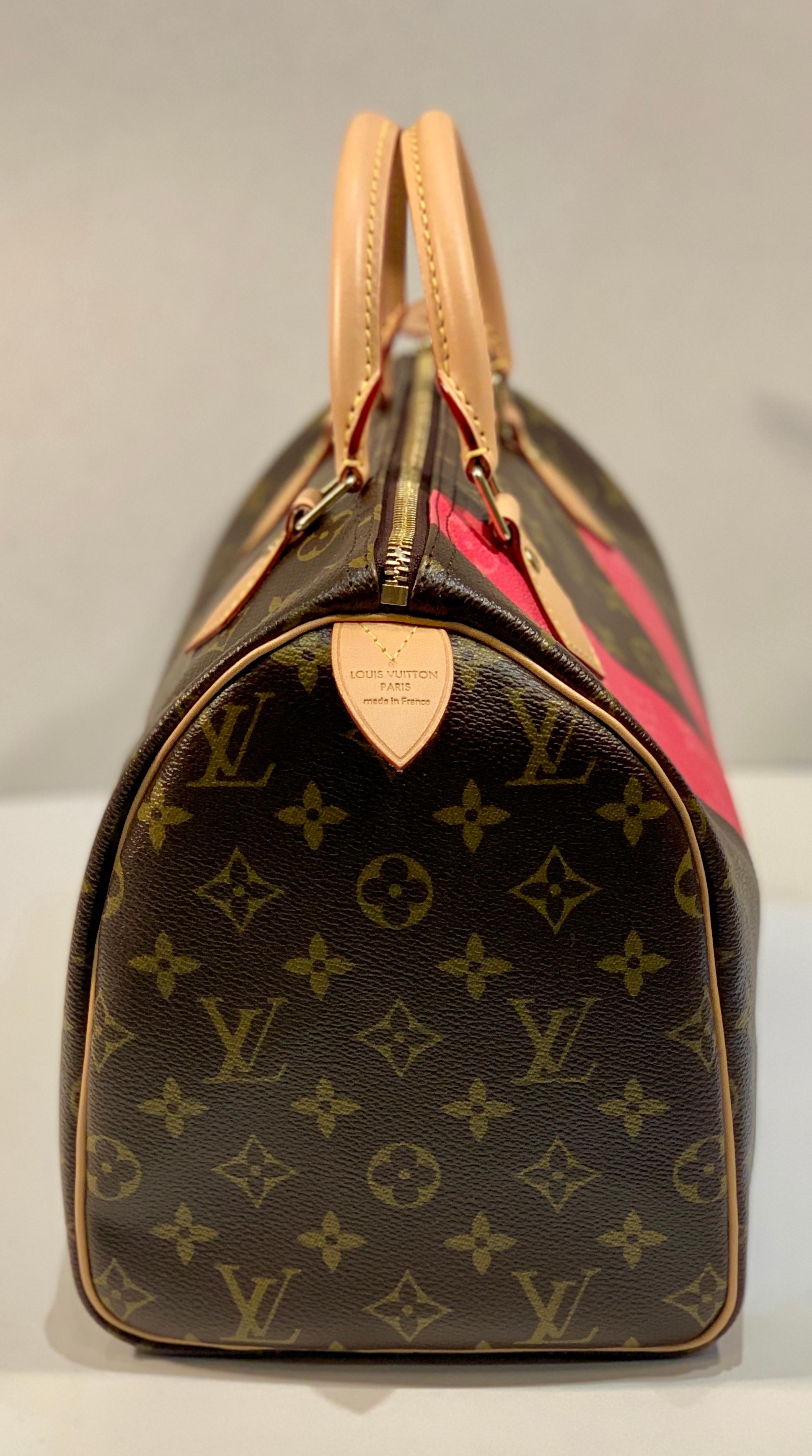 Iconic Louis Vuitton Speedy 30 Handbag Limited Edition Grenade V Monogram Canvas In Excellent Condition In Tustin, CA
