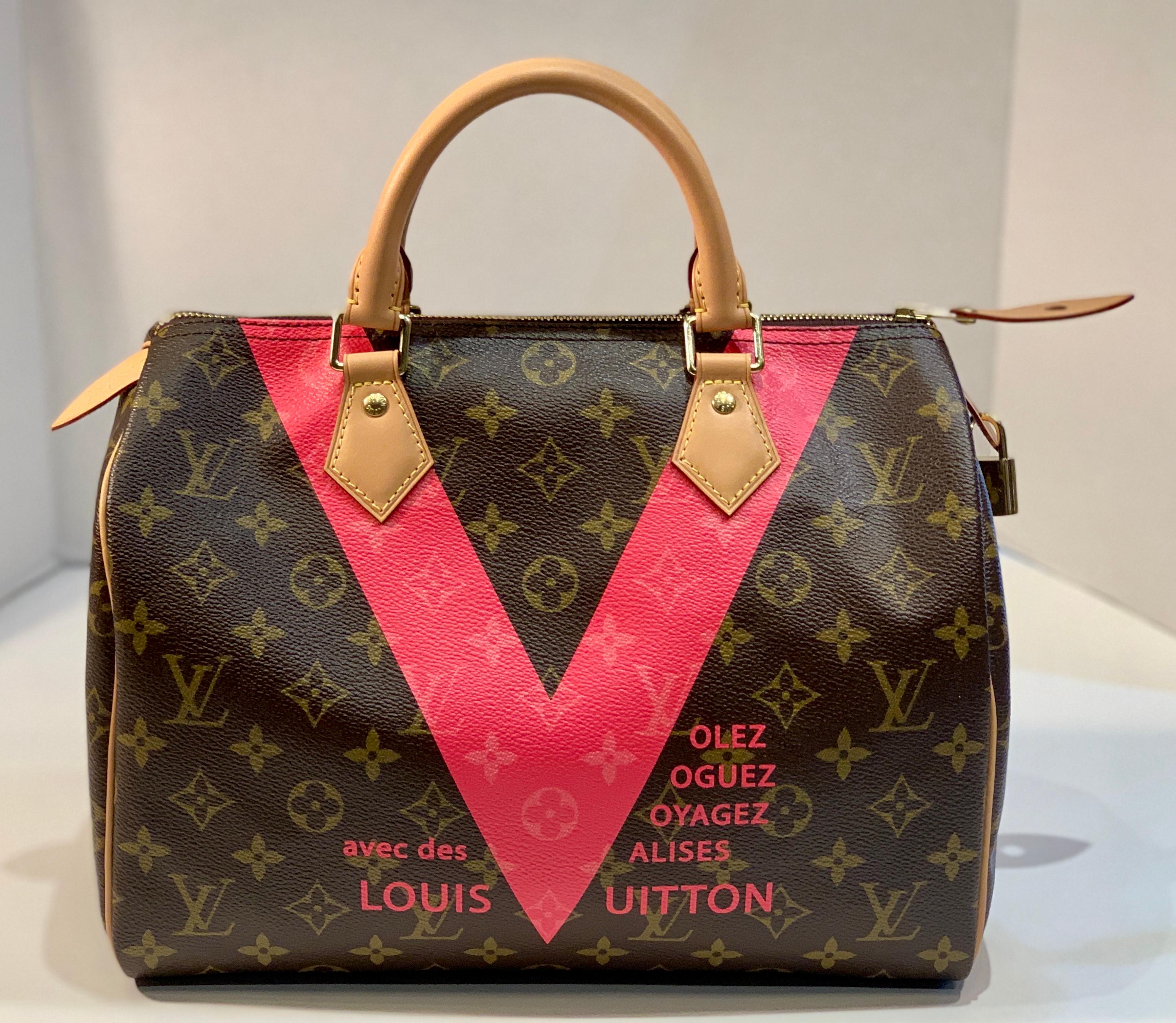 Women's Iconic Louis Vuitton Speedy 30 Handbag Limited Edition Grenade V Monogram Canvas