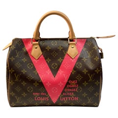 Used Iconic Louis Vuitton Speedy 30 Handbag Limited Edition Grenade V Monogram Canvas