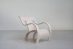 Iconic Lounge Chair by Gerald Summers Reedition in plywood white oiled, 2024