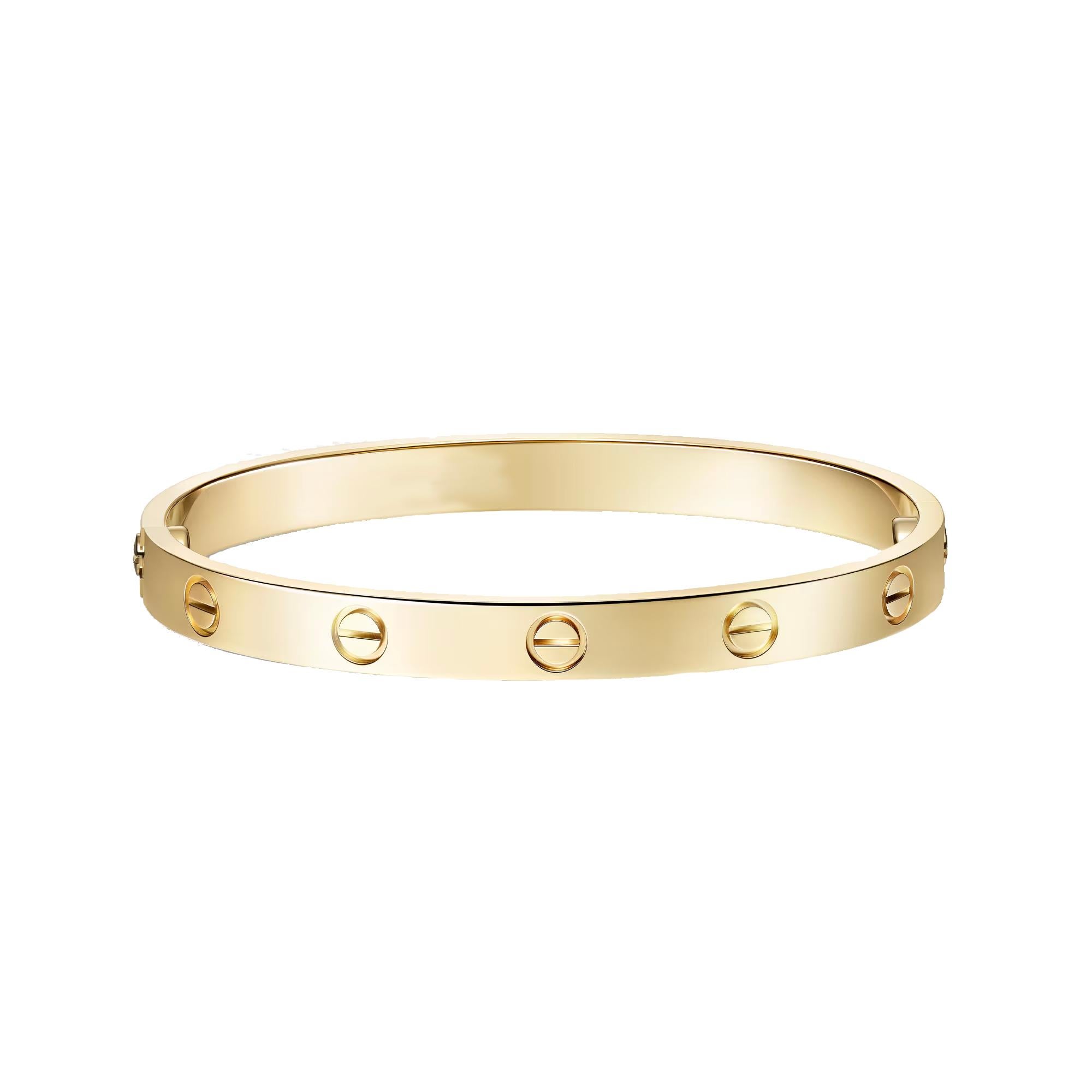 Iconic Luxury 18K Yellow Gold Bangle Bracelet In New Condition For Sale In Los Angeles, CA