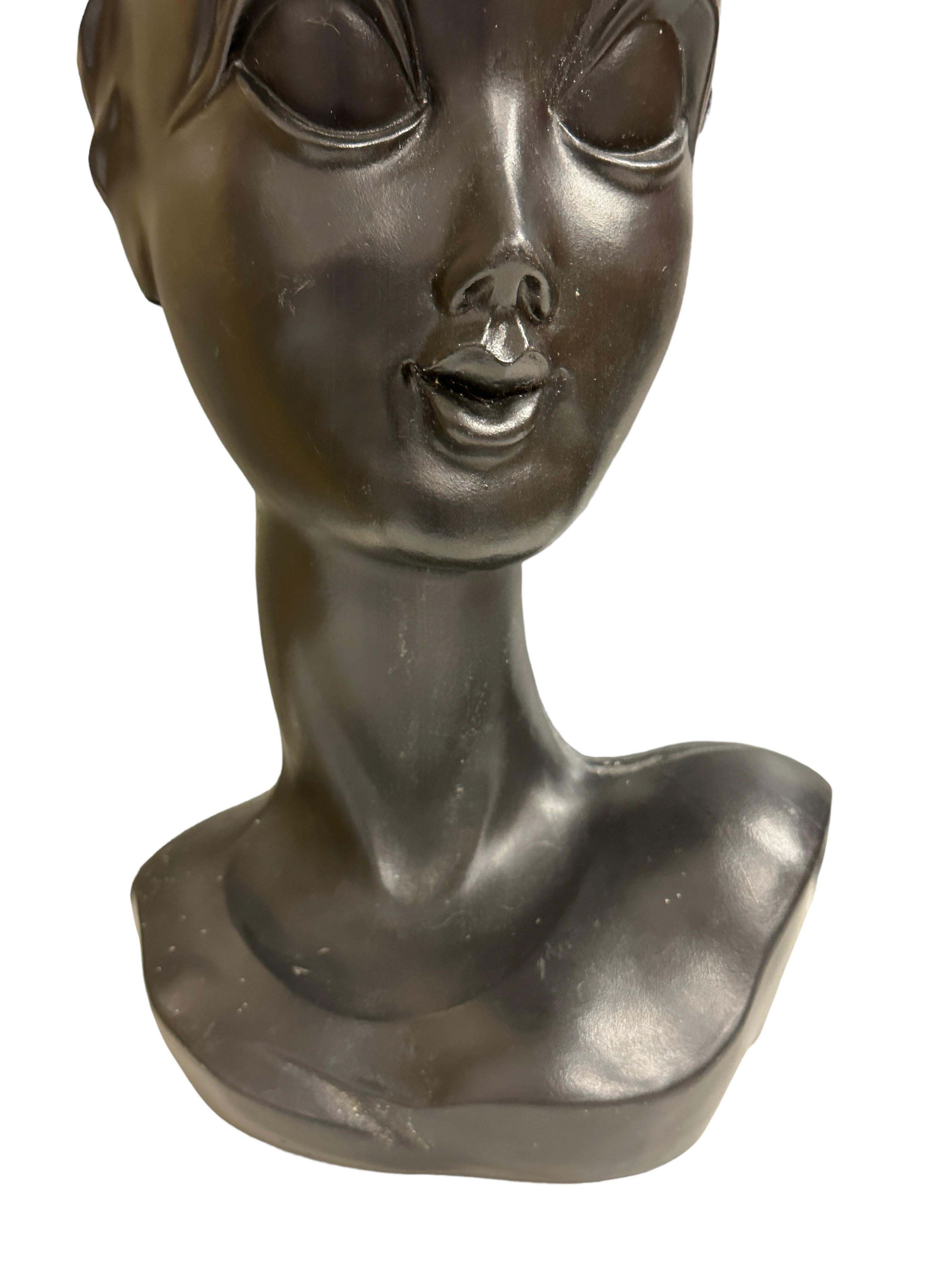 Plastic Iconic Mannequin Twiggy Model Head Vintage German, Space Age Design For Sale