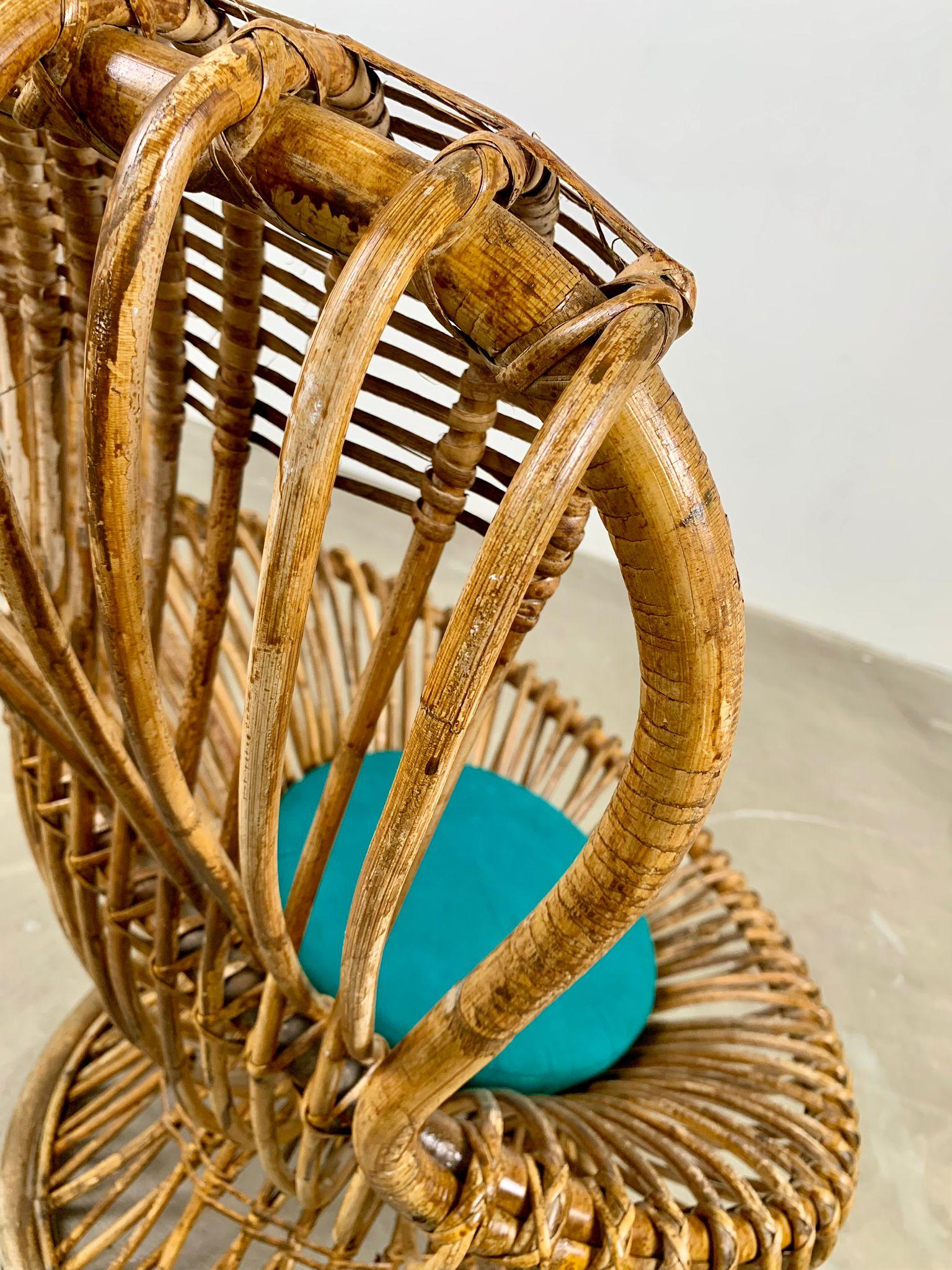 Ikonischer Sessel Margherita von Franco Albini für Bonacina, Italien, 1950er Jahre (Rattan) im Angebot