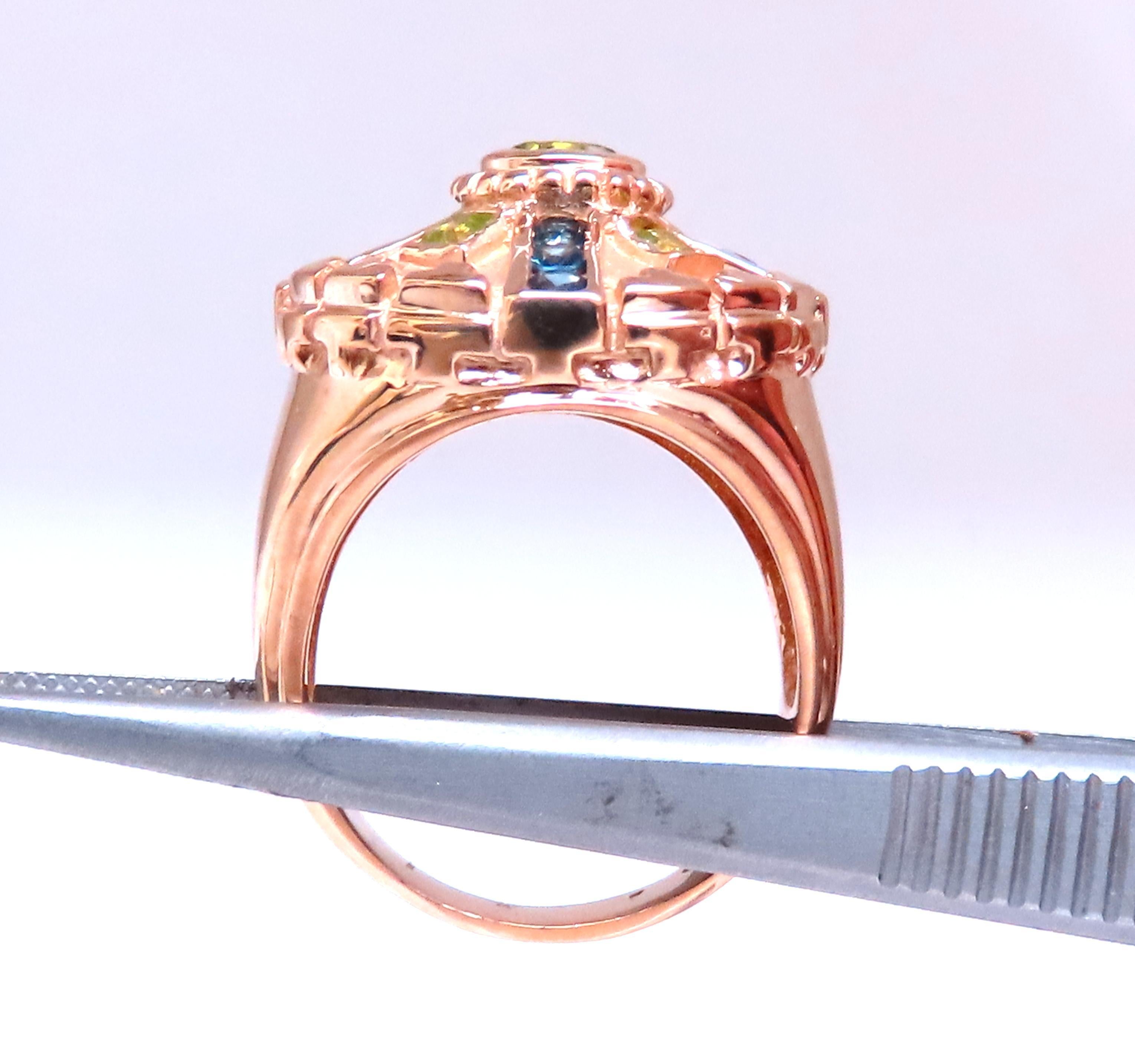 Ikonischer Herrenring mit natürlichem Peridot 14kt Gold 12434 (Neoklassisch)