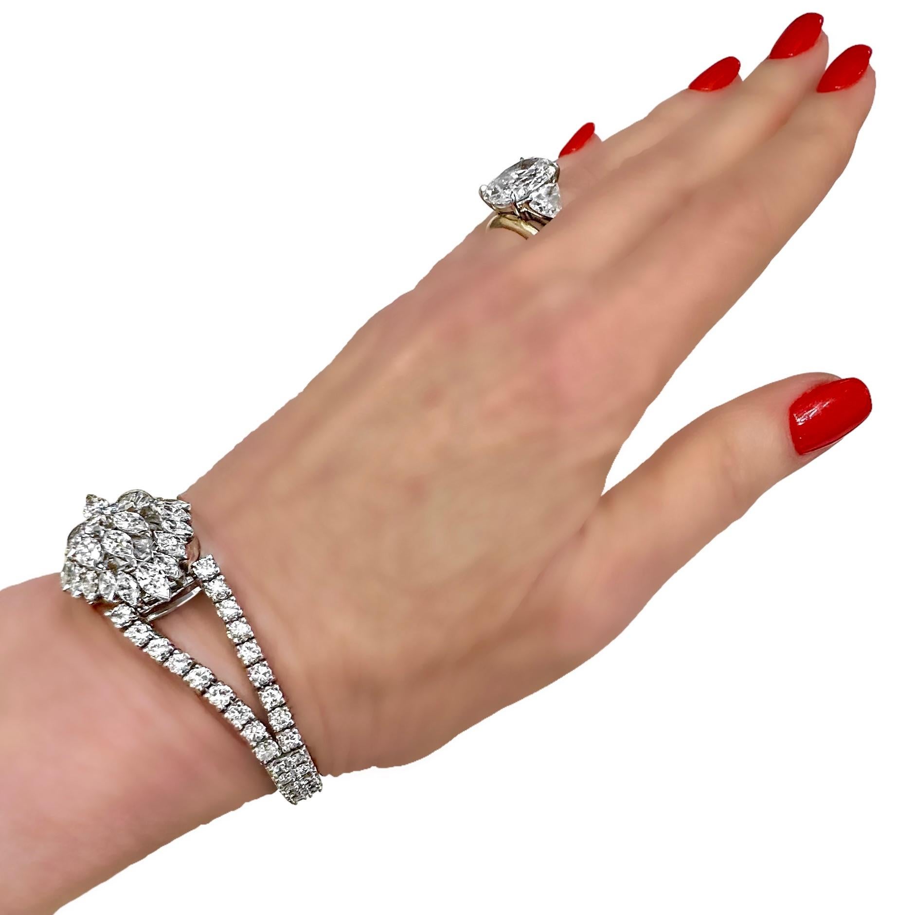 Ikonische Juvenia 11ct TAW Diamant-Deckeluhr aus Platin mit Platinbezug, Mitte des 20. Jahrhunderts 5