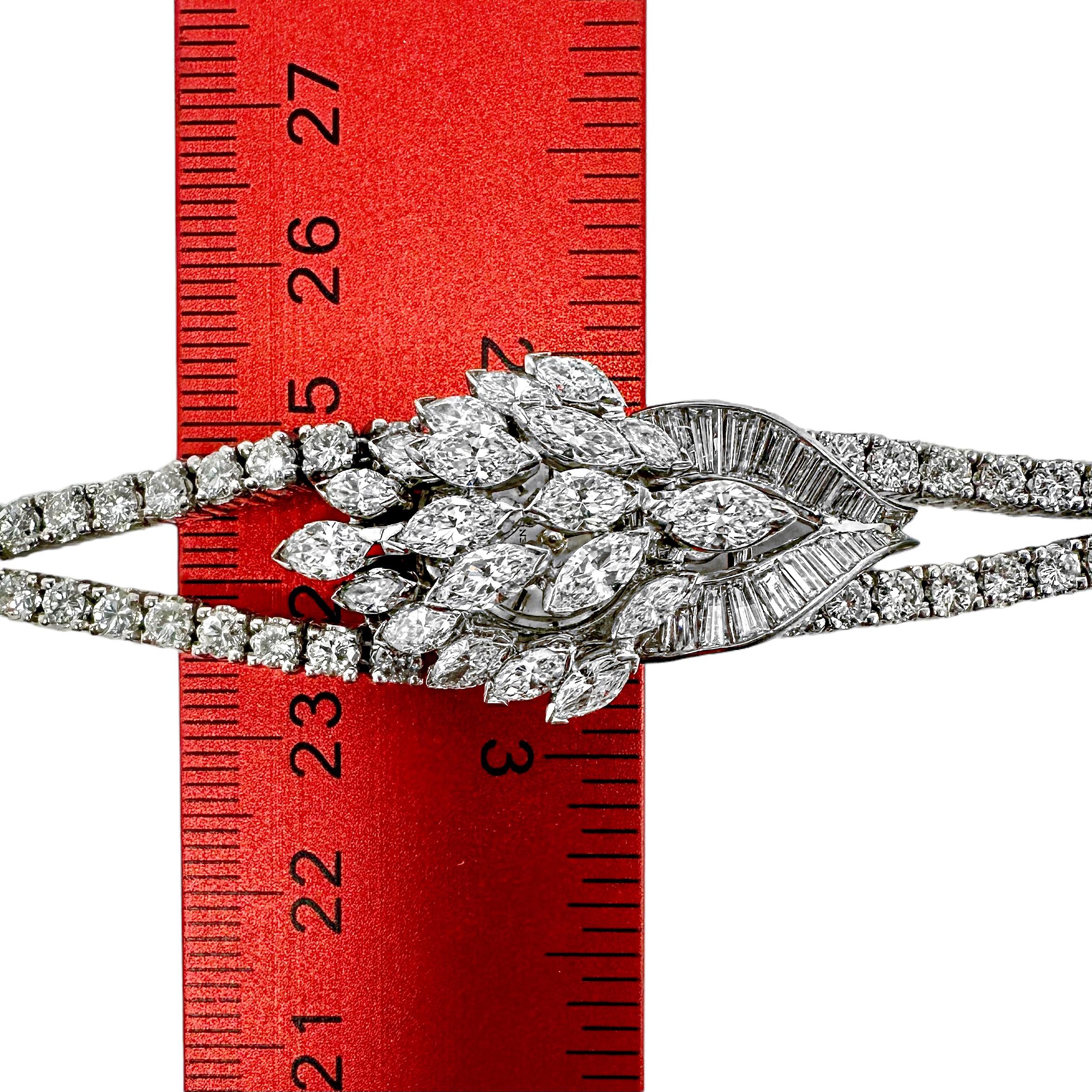 Iconic Mid-20th Century Juvenia 11ct TAW Diamond Cover Watch in Platinum For Sale 2