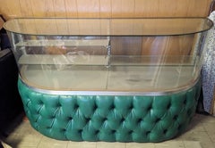 Iconic Mid Century Curved and Tufted Vitrine