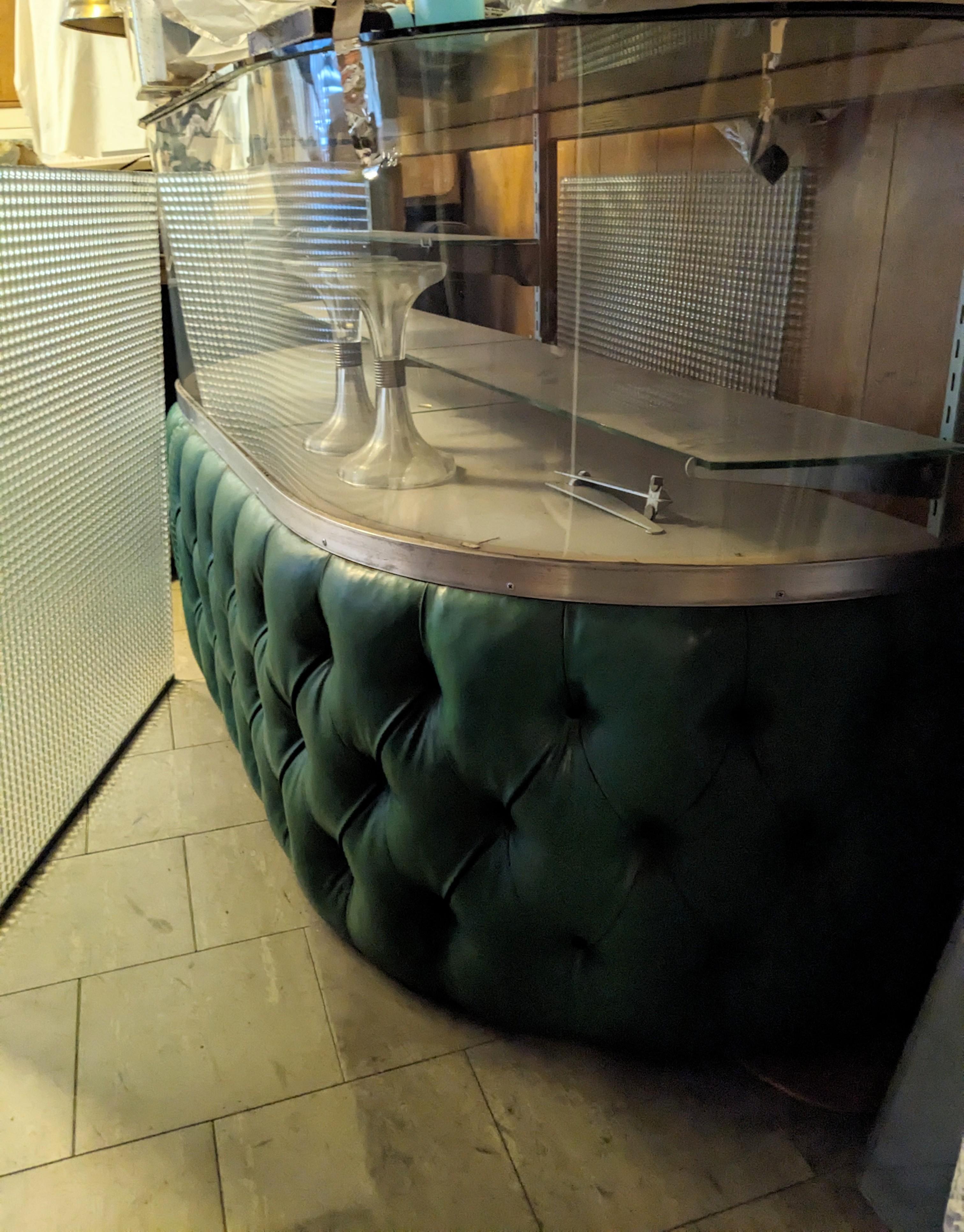 Iconic Mid Century Curved and Tufted Vitrine For Sale 3