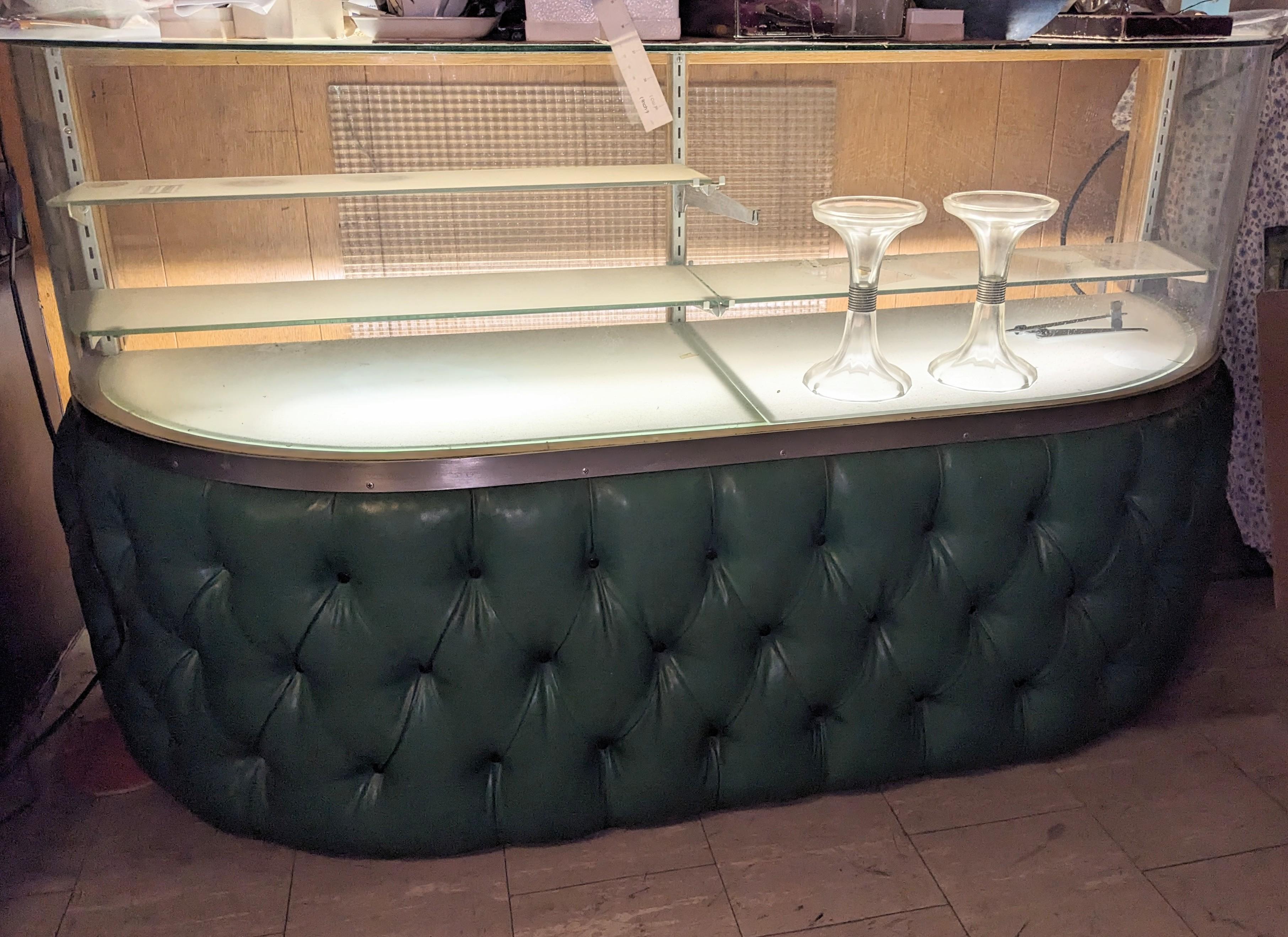 Iconic Mid Century Curved and Tufted Vitrine For Sale 6
