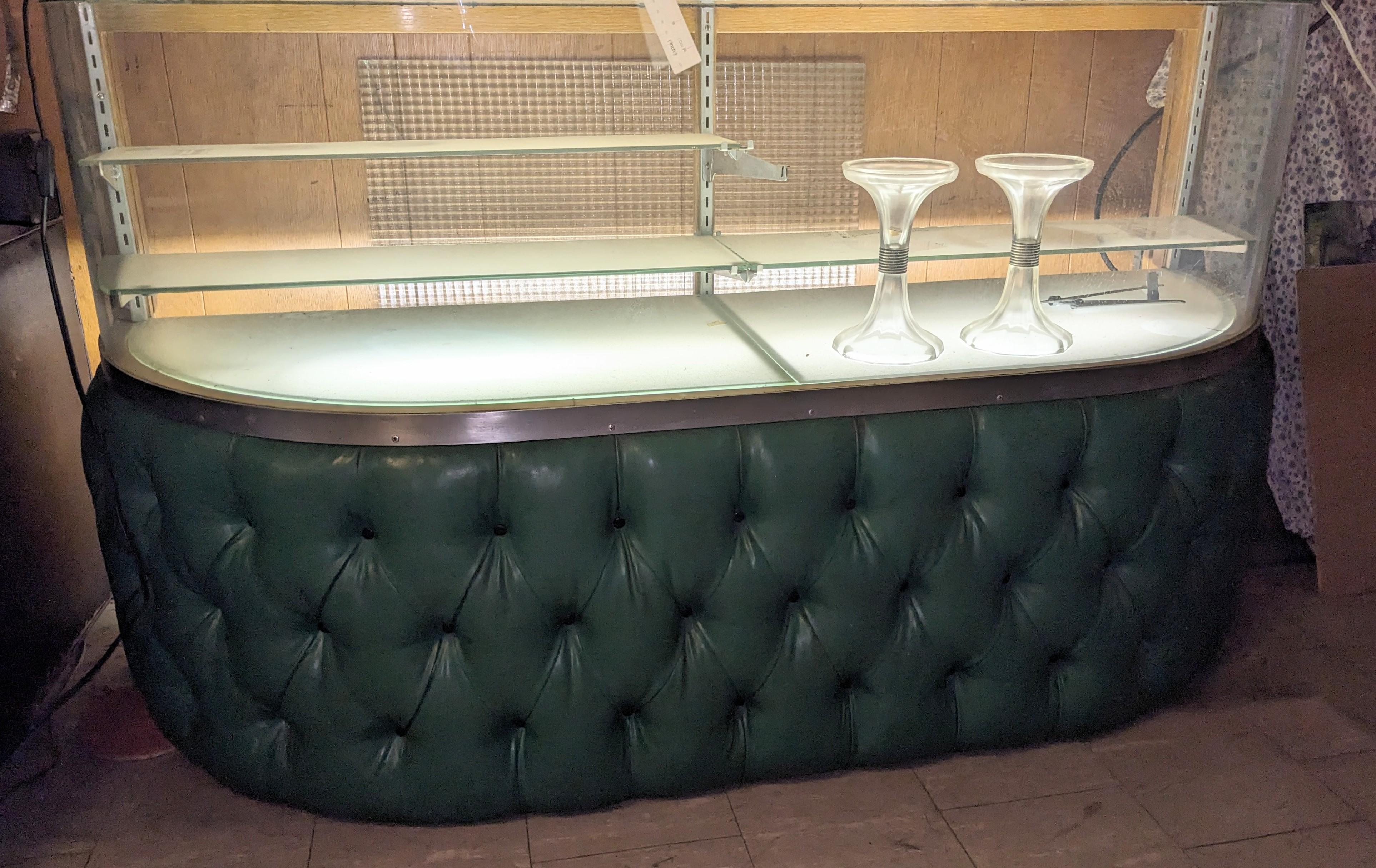 Iconic Mid Century Curved and Tufted Vitrine For Sale 7