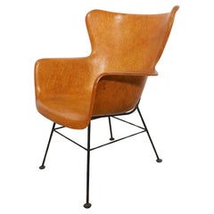 Retro Iconic Mid Century Fiberglass Wingback Chair by Peabody for Selig, circa 1950s
