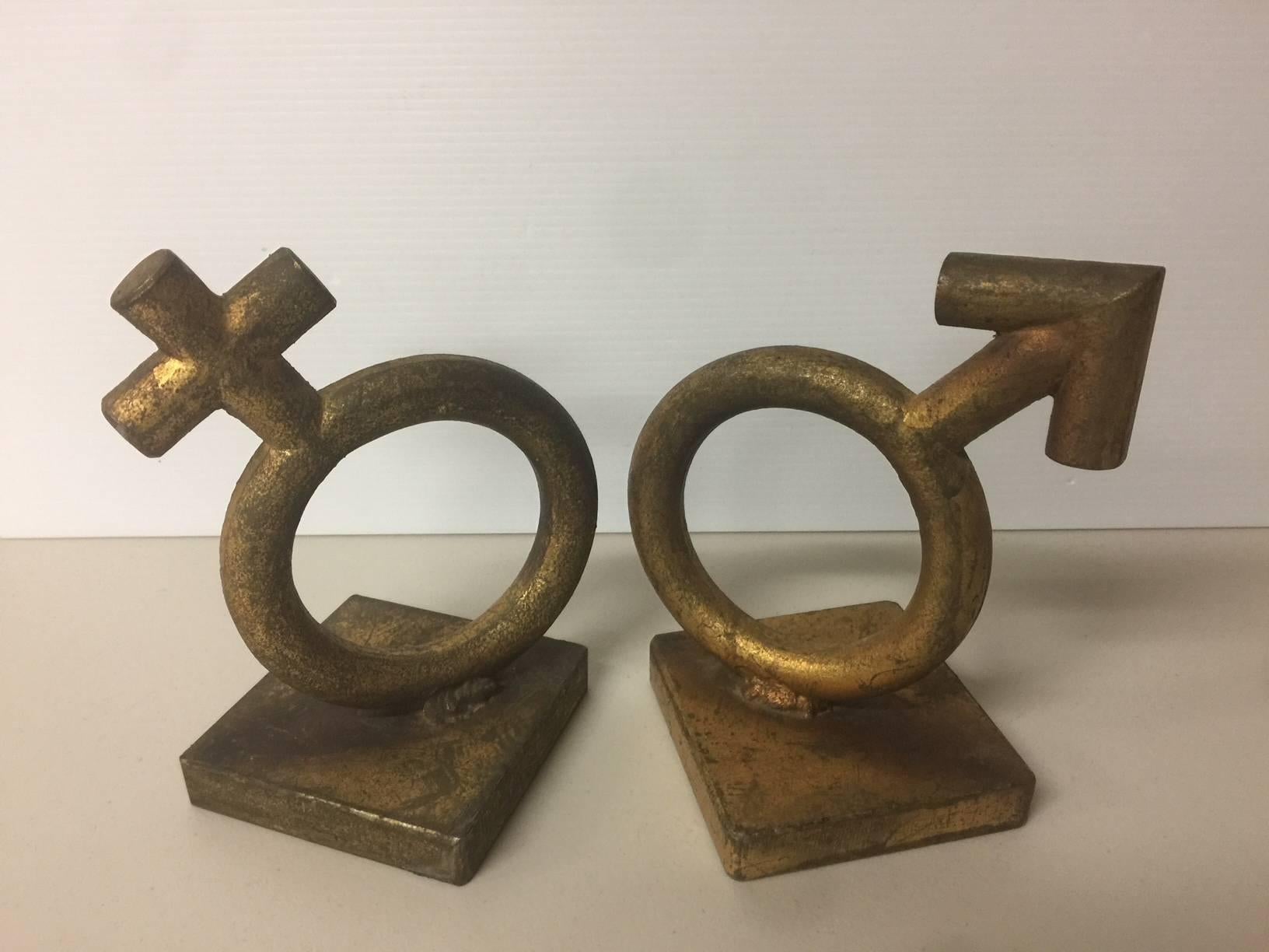 Iconic Midcentury Gender Symbol / Sex Bookends by C. Jere For Sale 1
