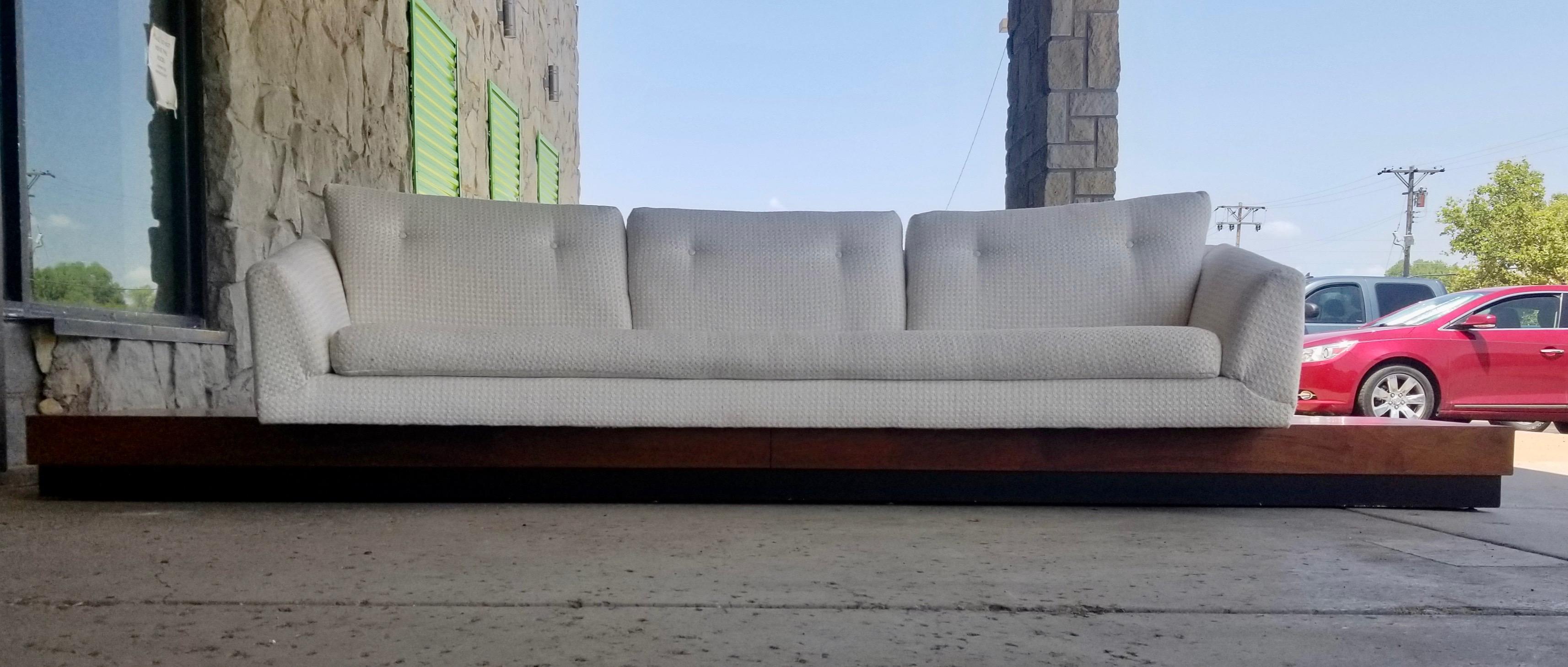 Iconic Mid-Century Modern Adrian Pearsall Platform Sofa on Walnut Base 1