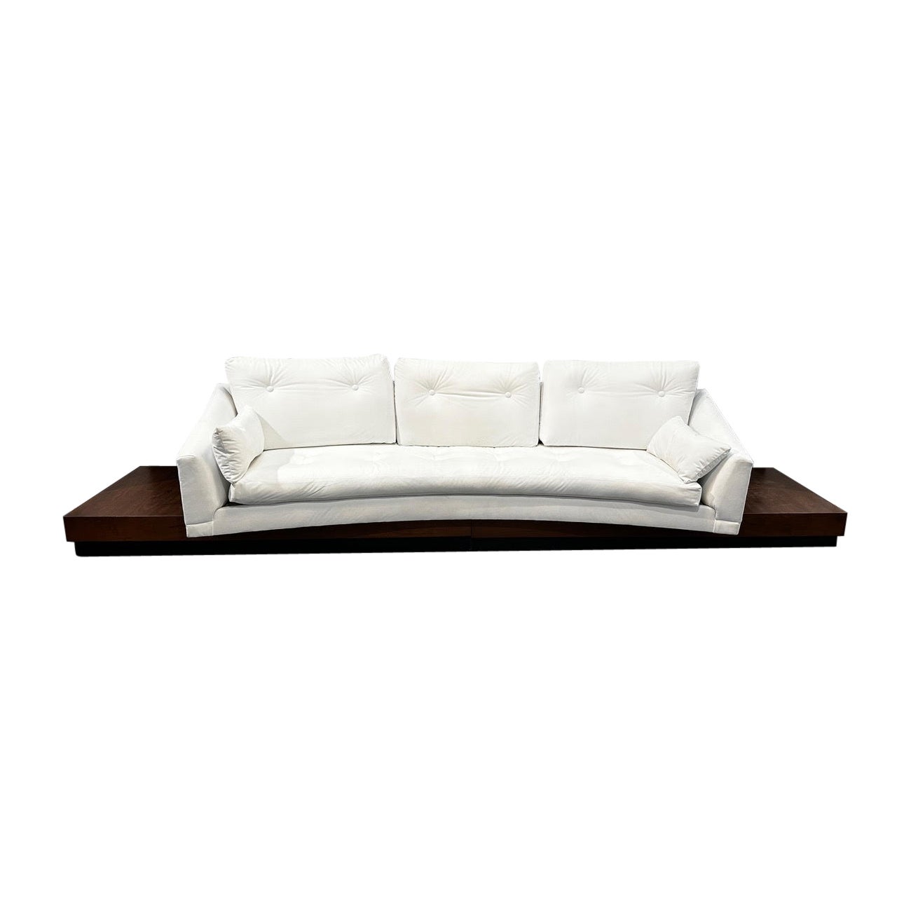 Iconic Mid-Century Modern Adrian Pearsall Platform Sofa on Walnut Base