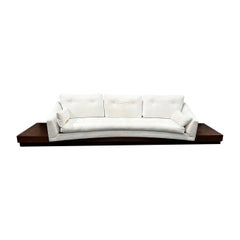 Iconic Mid-Century Modern Adrian Pearsall Platform Sofa on Walnut Base