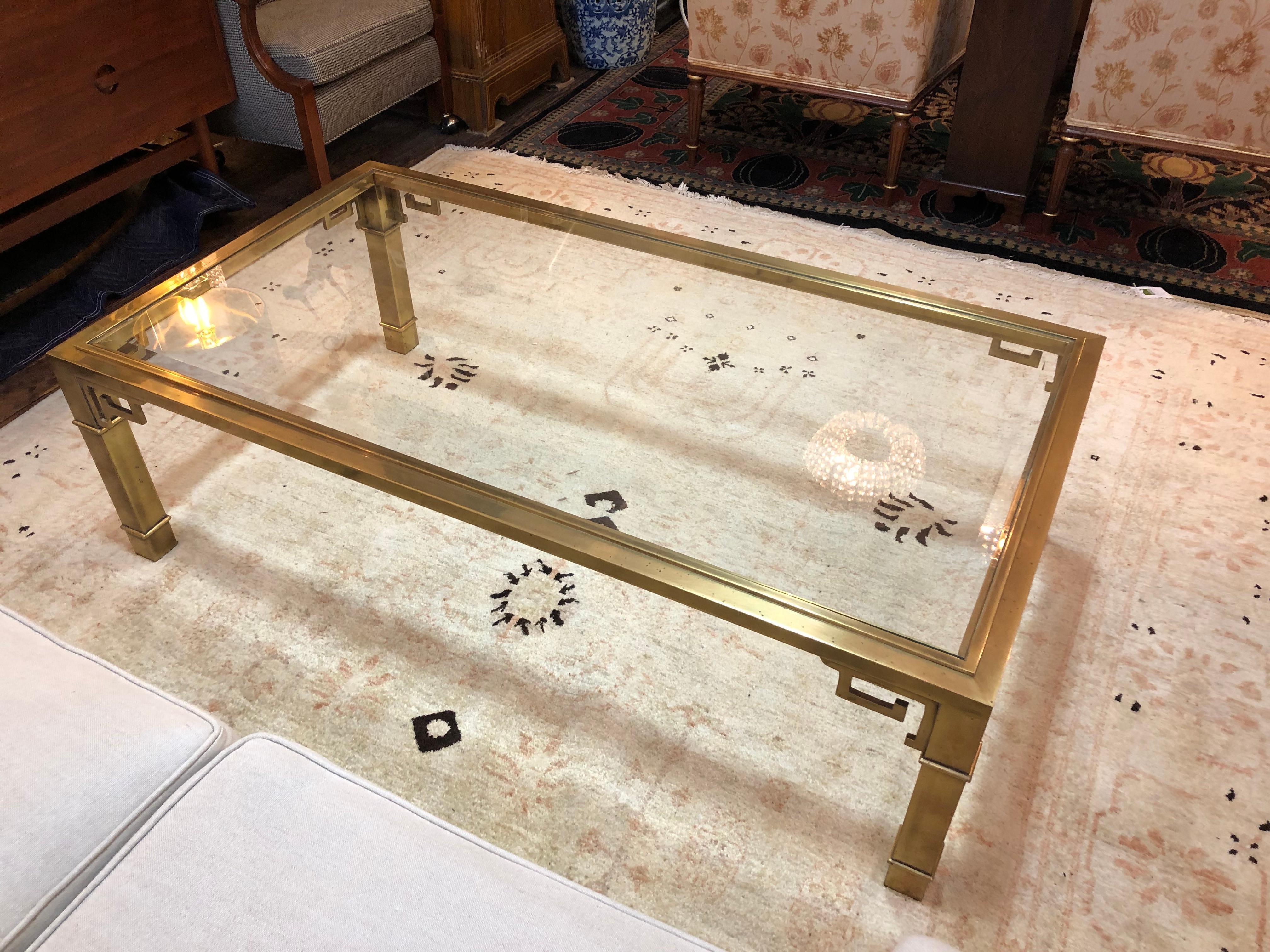 Iconic Mid-Century Modern Mastercraft Brass Greek Key Coffee Table 5