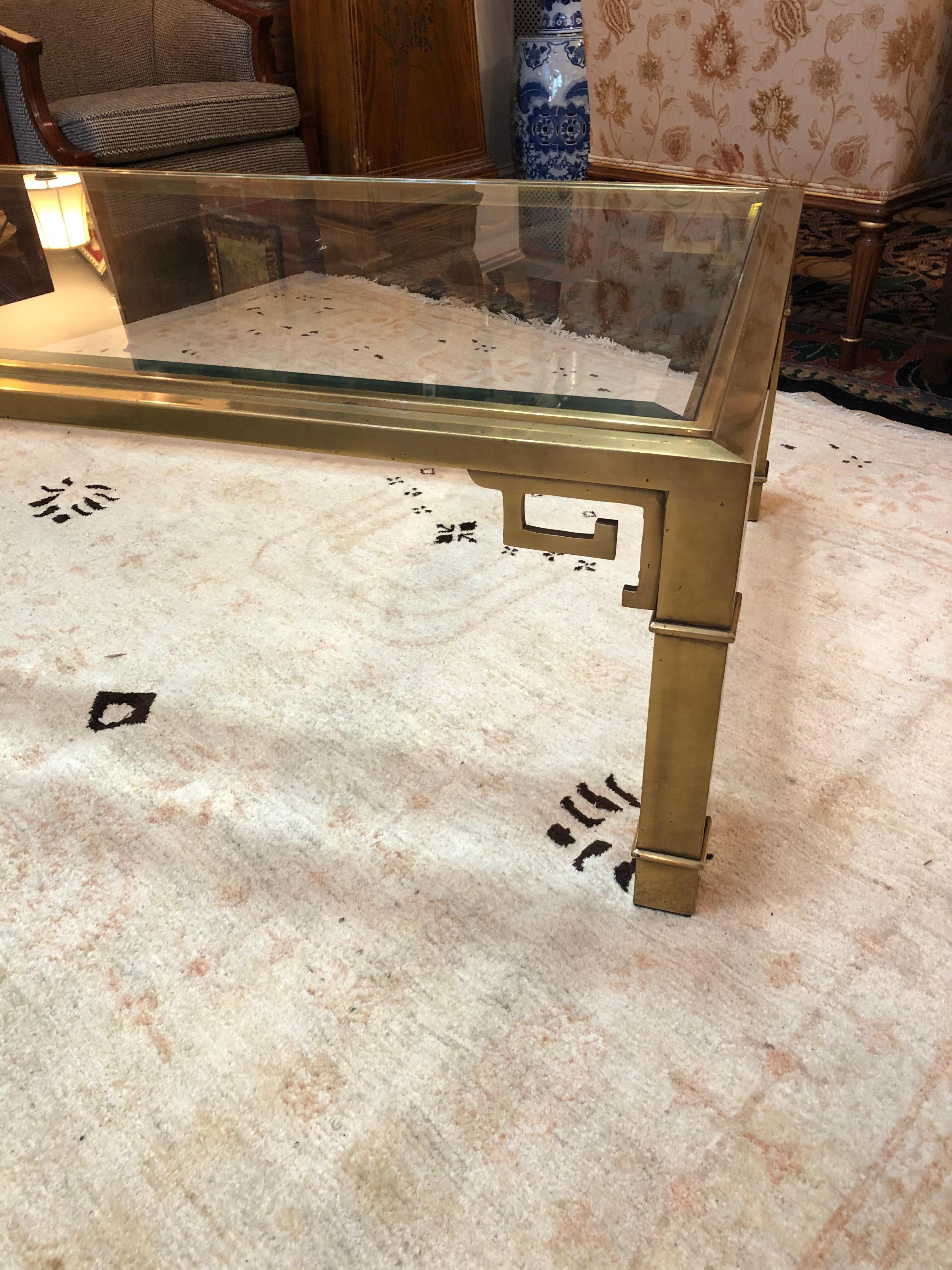 Iconic Mid-Century Modern Mastercraft Brass Greek Key Coffee Table 6