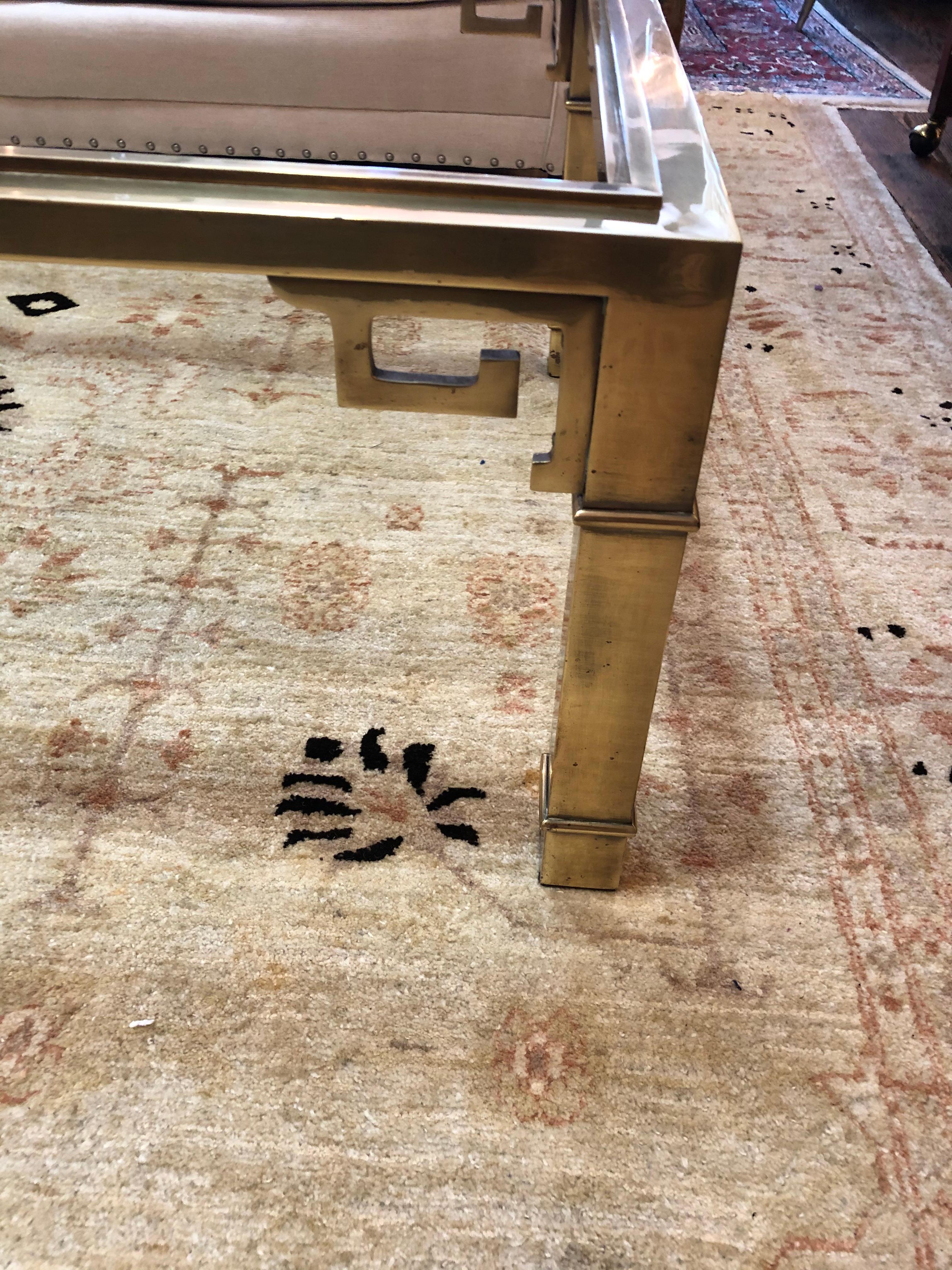 Iconic Mid-Century Modern Mastercraft Brass Greek Key Coffee Table 1