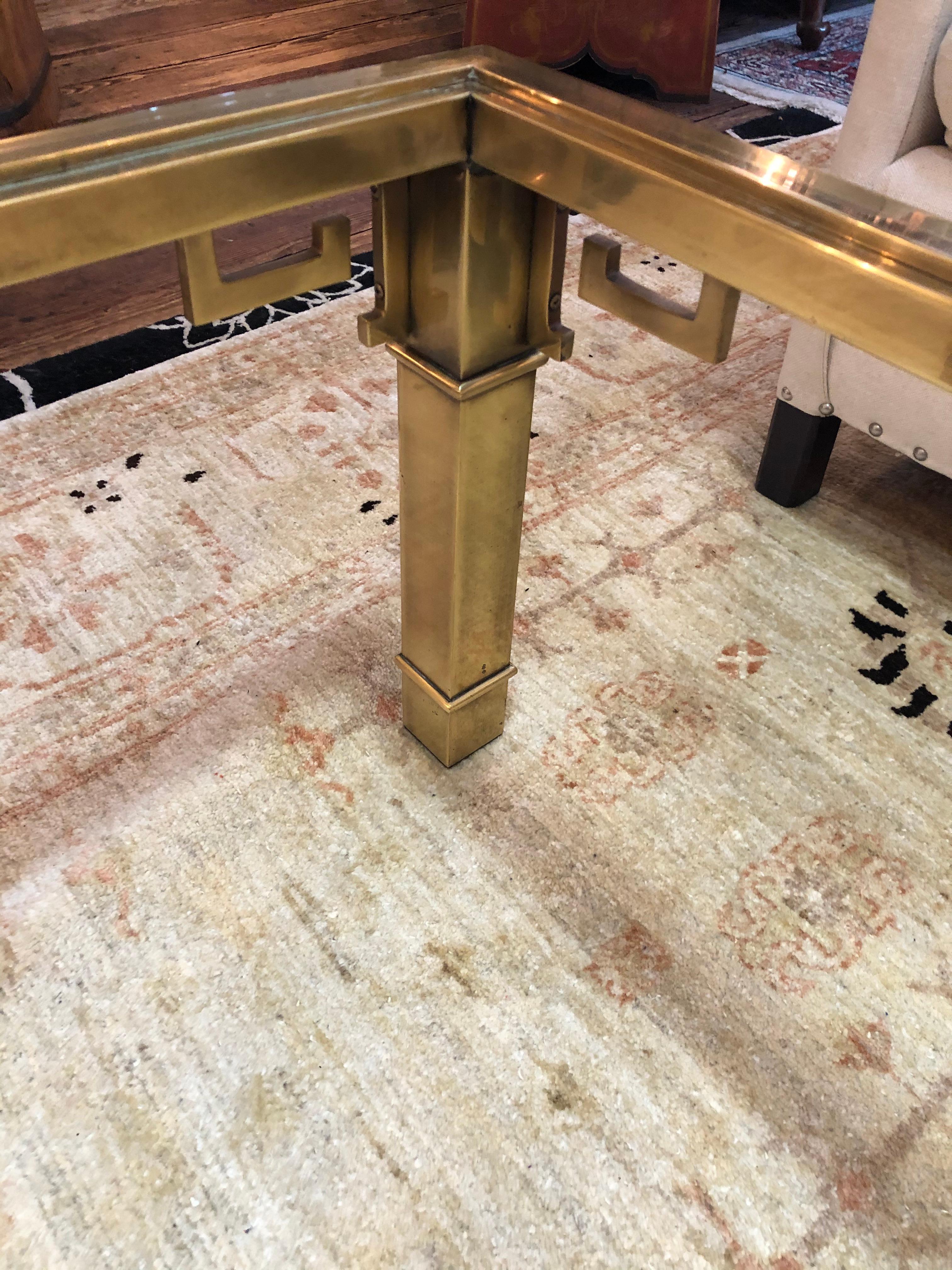 Iconic Mid-Century Modern Mastercraft Brass Greek Key Coffee Table 2