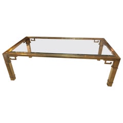 Iconic Mid-Century Modern Mastercraft Brass Greek Key Coffee Table