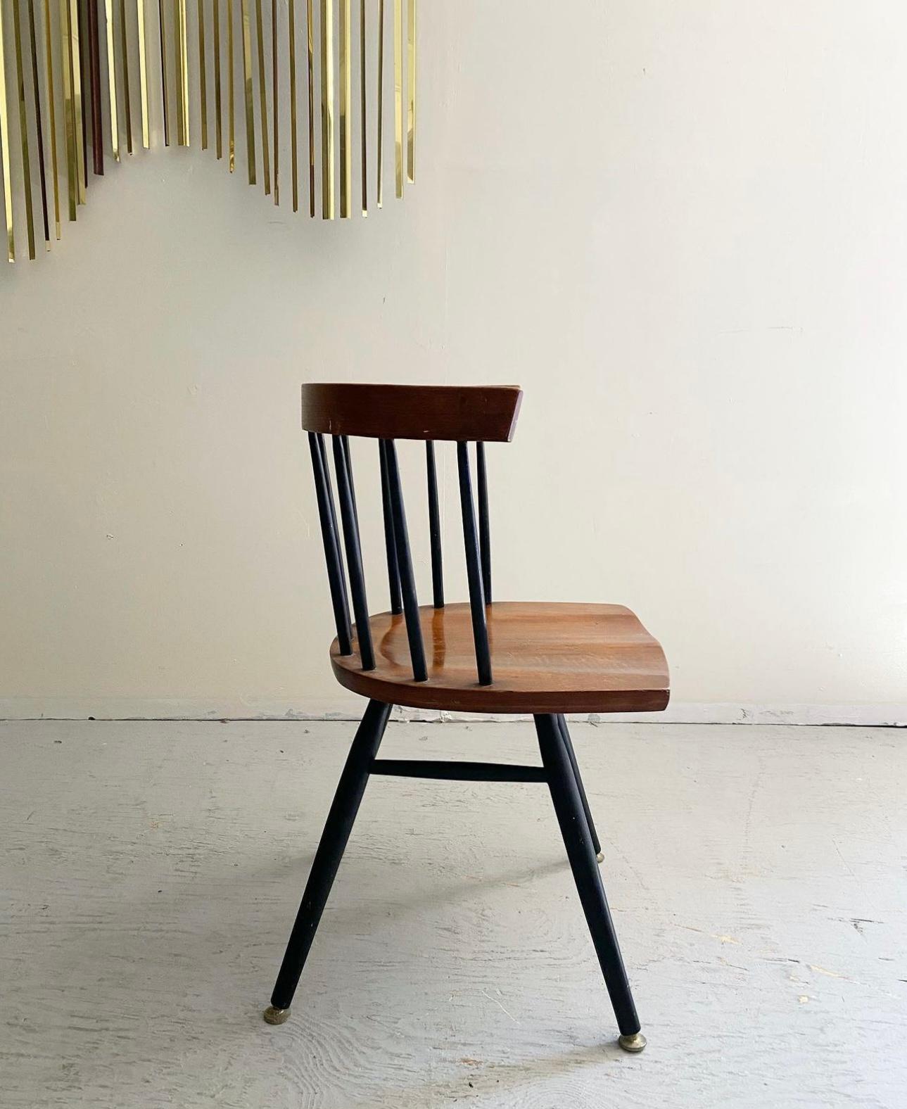 Walnut Iconic Mid-Century Modern Spindle Back “N19” Chair designed by George Nakashima.