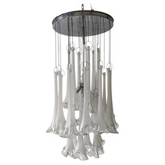 Iconic Mid Century Murano Glass Calla Lily Chandelier attr. to Venini, Italy