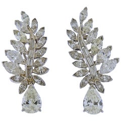 Iconic Midcentury Diamond Platinum Earrings