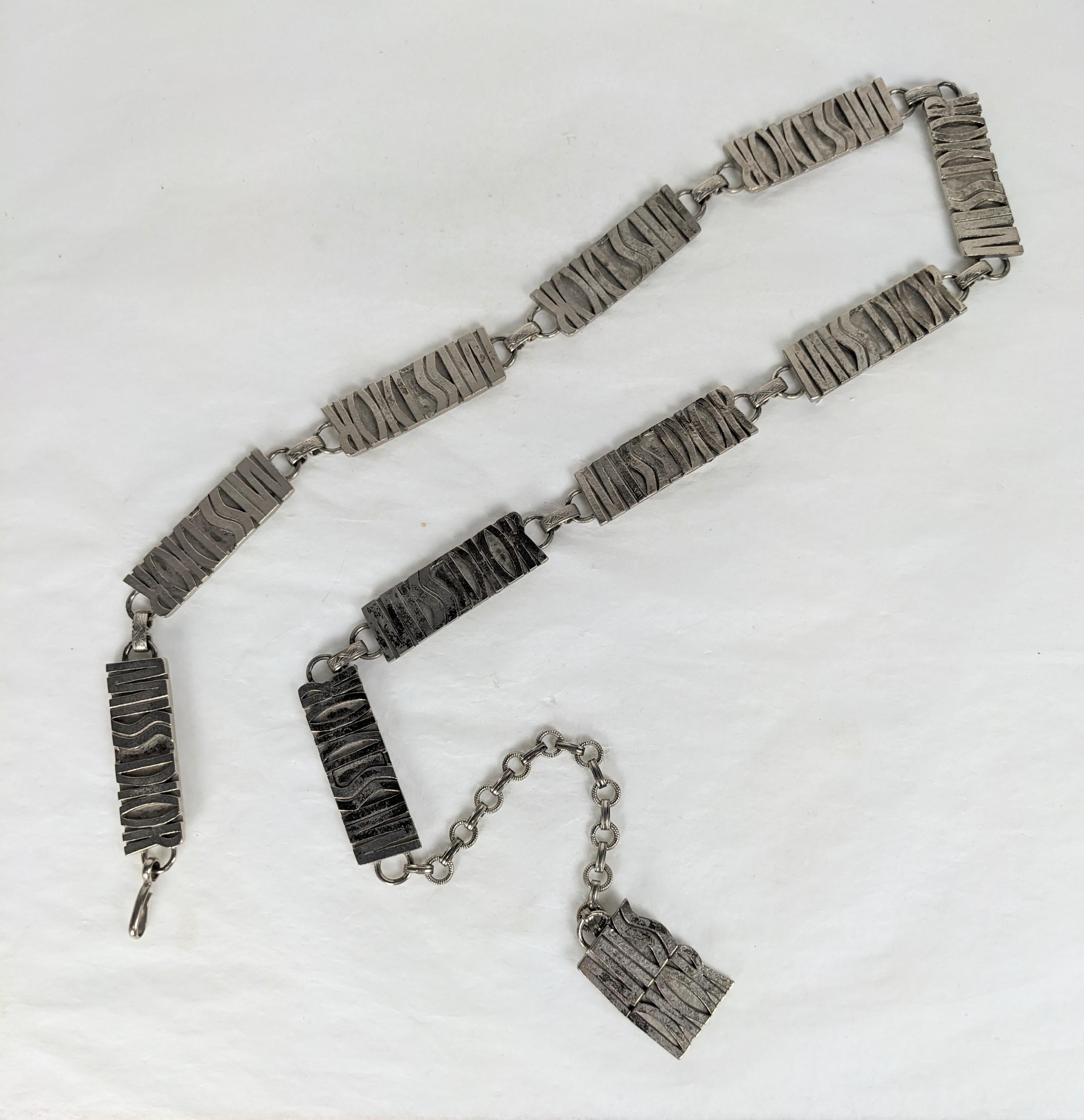 Gray Iconic Miss Dior Logo Belt, 1970's For Sale
