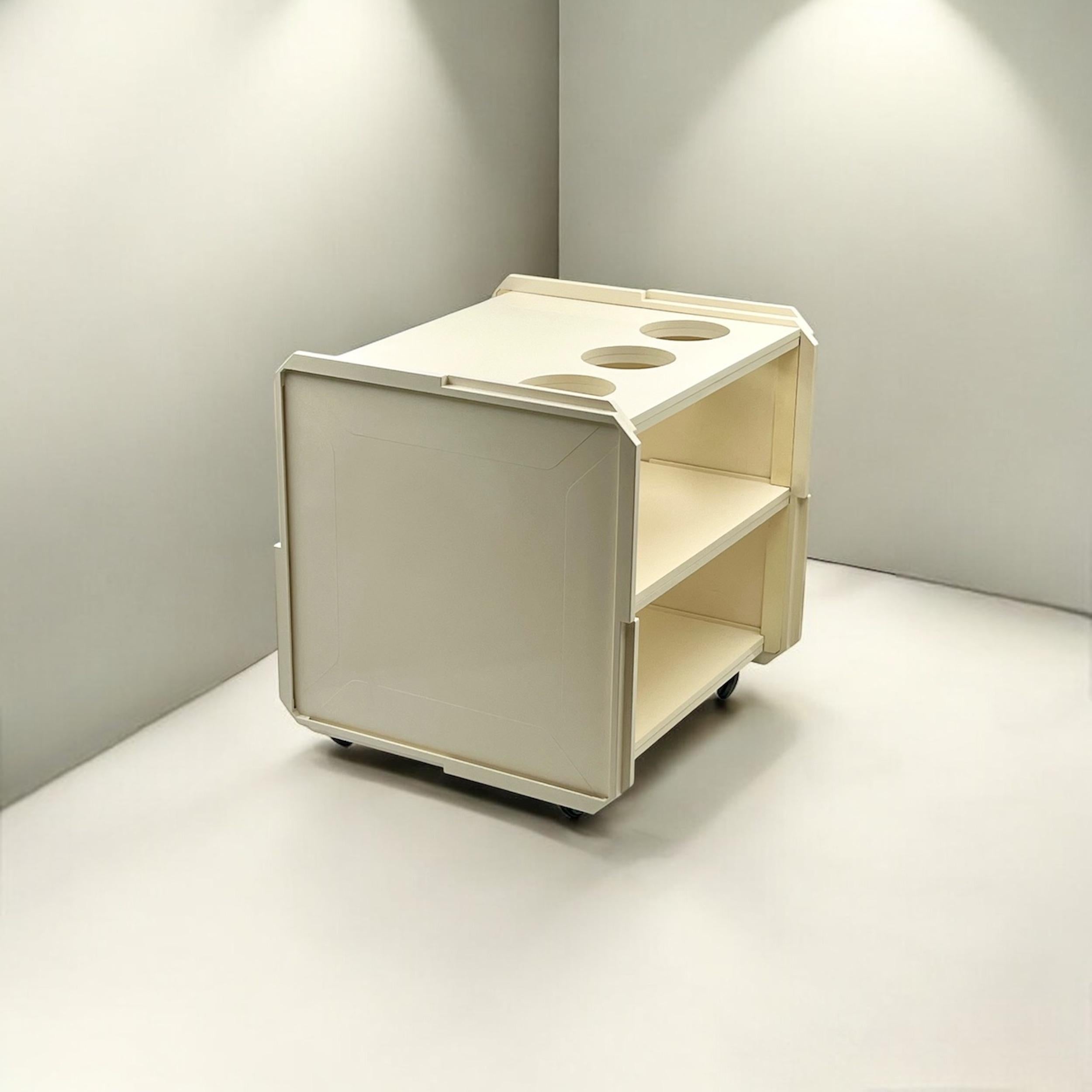 Plastic Iconic Mobile Bar Cart by Franco Cattelan for Xilema Italy, Space Age Icon 1960s For Sale