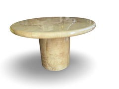 Iconic Modern Karl Springer Round Bullnose Goatskin Dining or Game Table