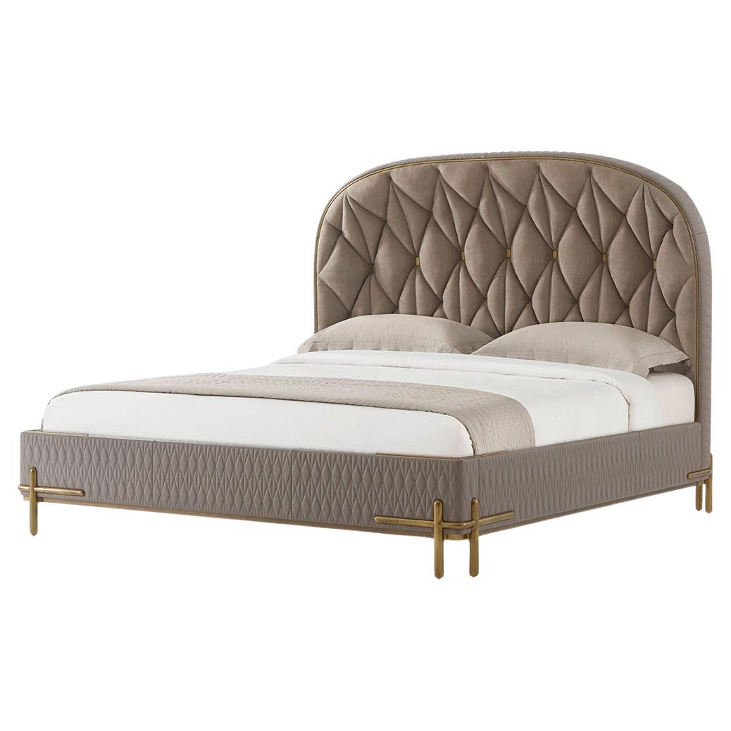 Iconic Modern Upholstered US King Bed For Sale