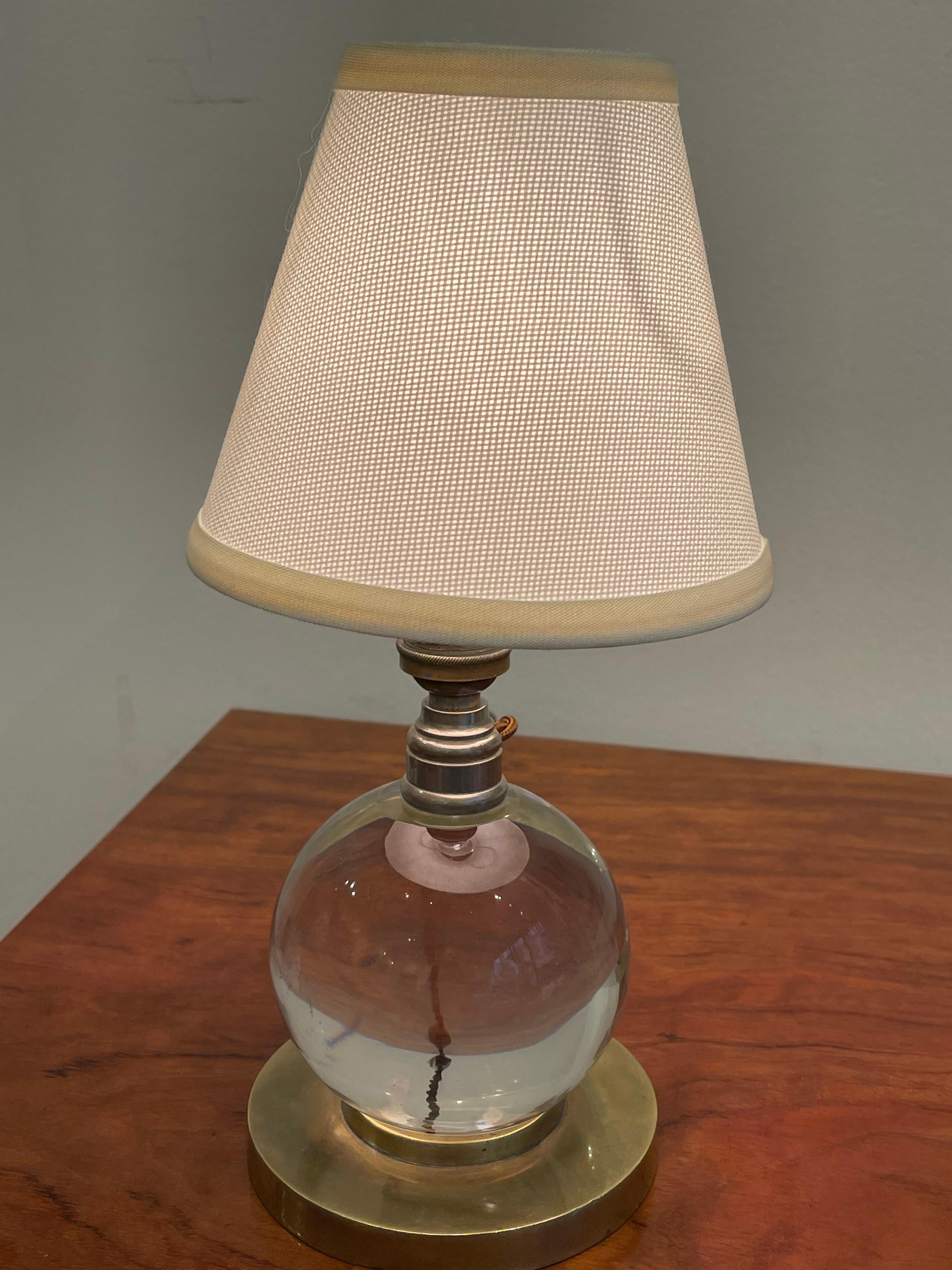 Iconic Modernist Table Lamp by Jacques Adnet for Baccarat, 1930s, Art Deco In Good Condition In Paris, FR