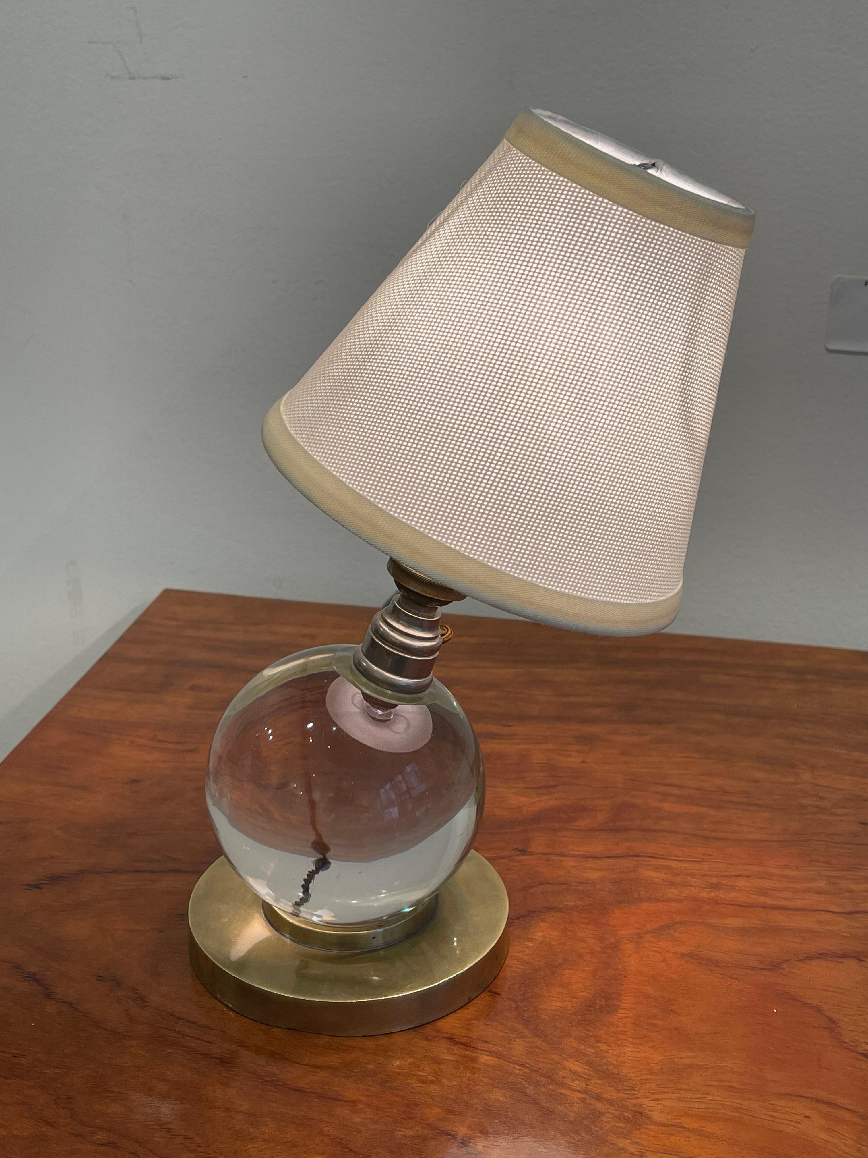 Iconic Modernist Table Lamp by Jacques Adnet for Baccarat, 1930s, Art Deco 1