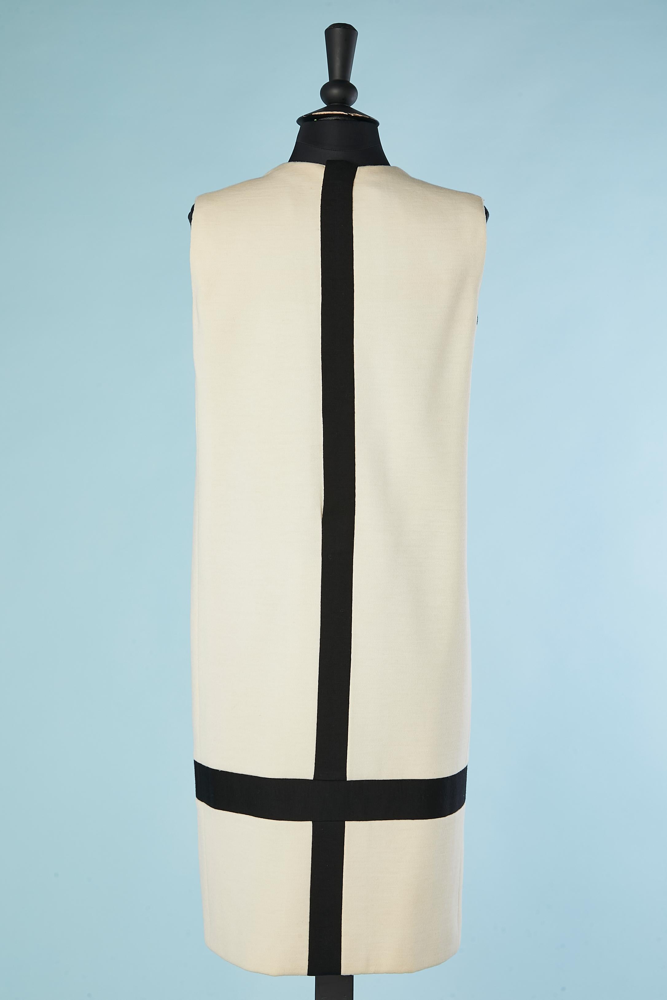 Women's Iconic Mondrian dress in black and white wool jersey Yves Saint Laurent FW 1965