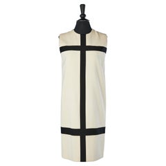 Iconic Mondrian dress in black and white wool jersey Yves Saint Laurent FW 1965