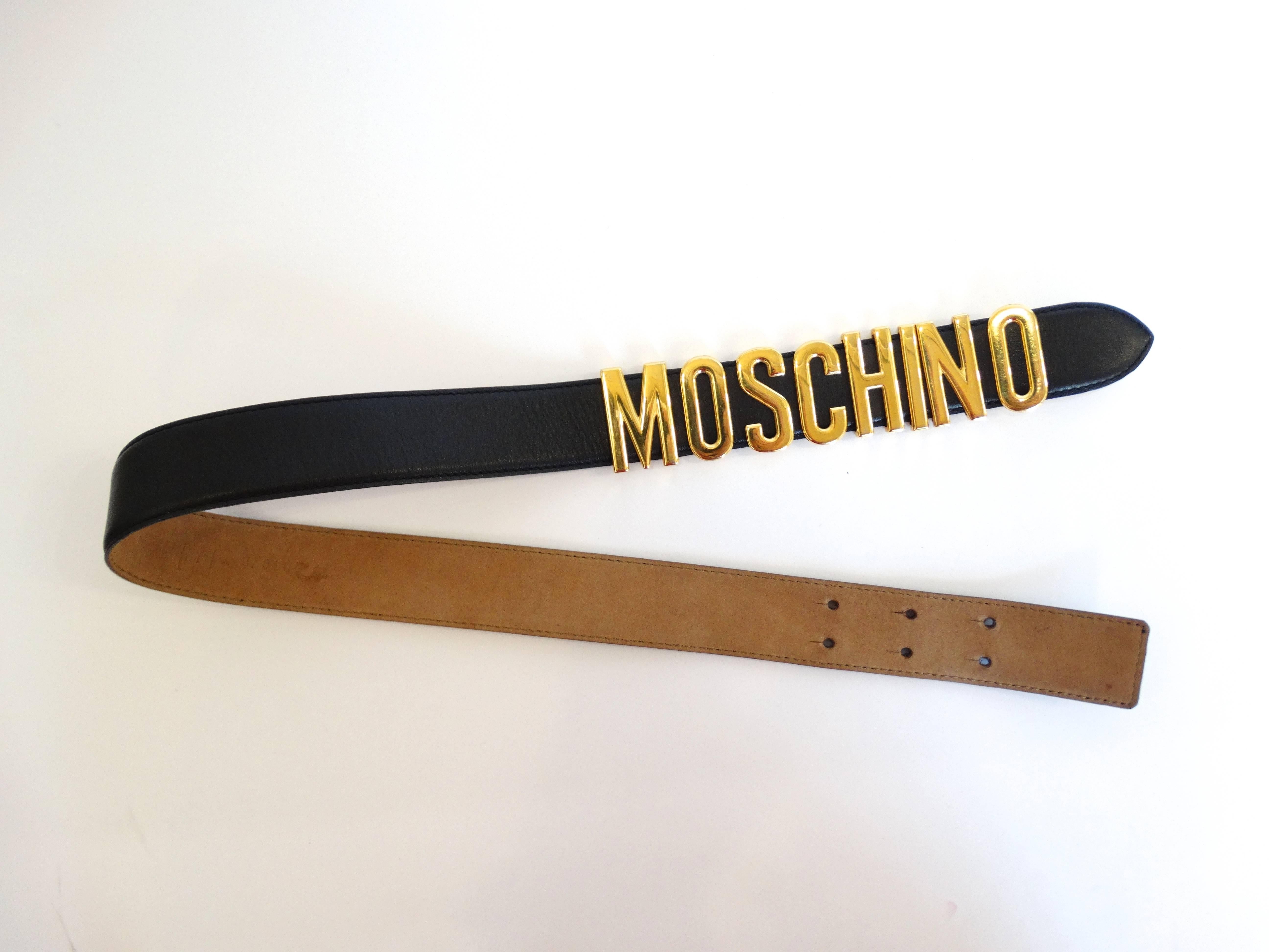Iconic Moschino Logo Letter Belt  In Excellent Condition For Sale In Scottsdale, AZ