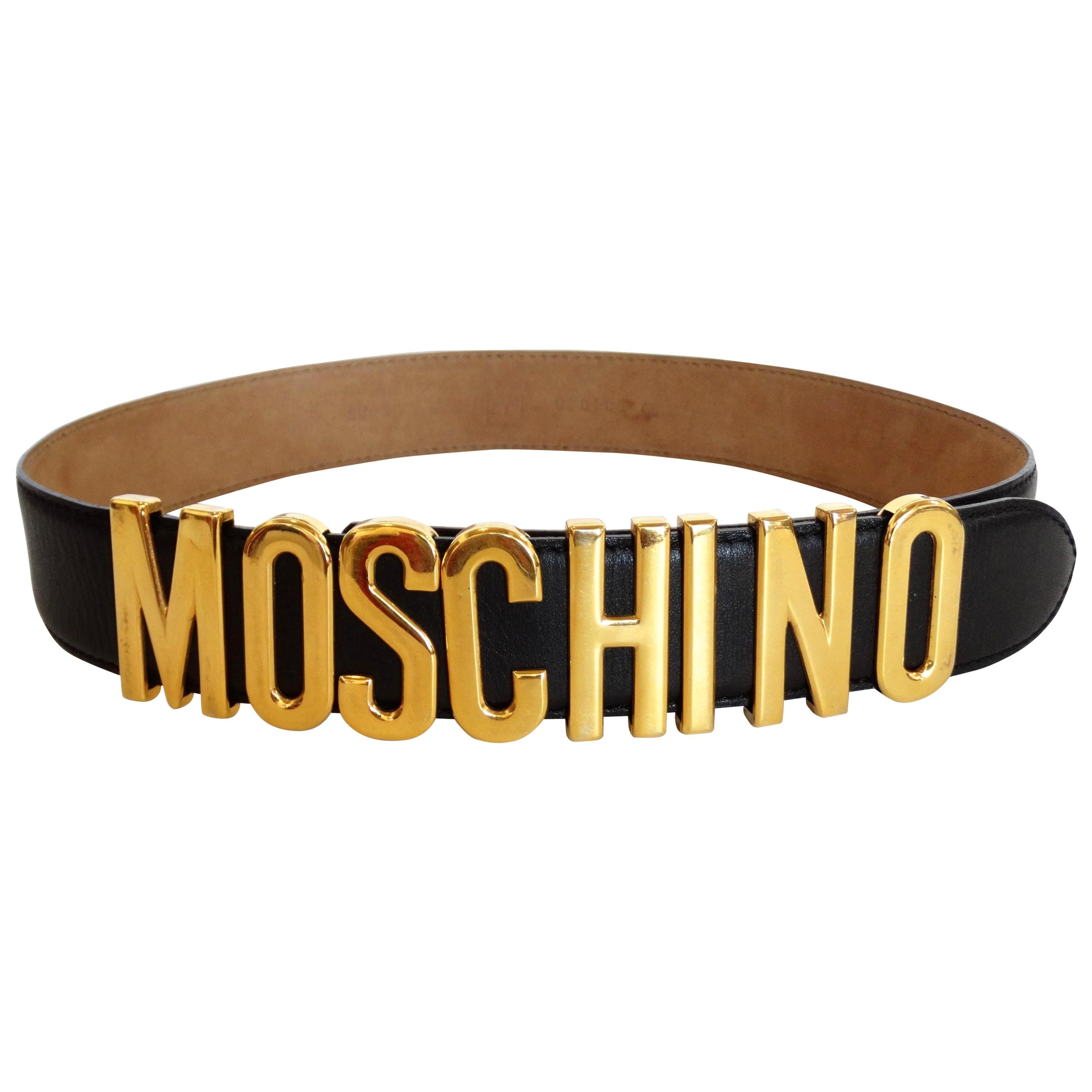 Ceinture à lettres iconique Moschino avec logo  en vente