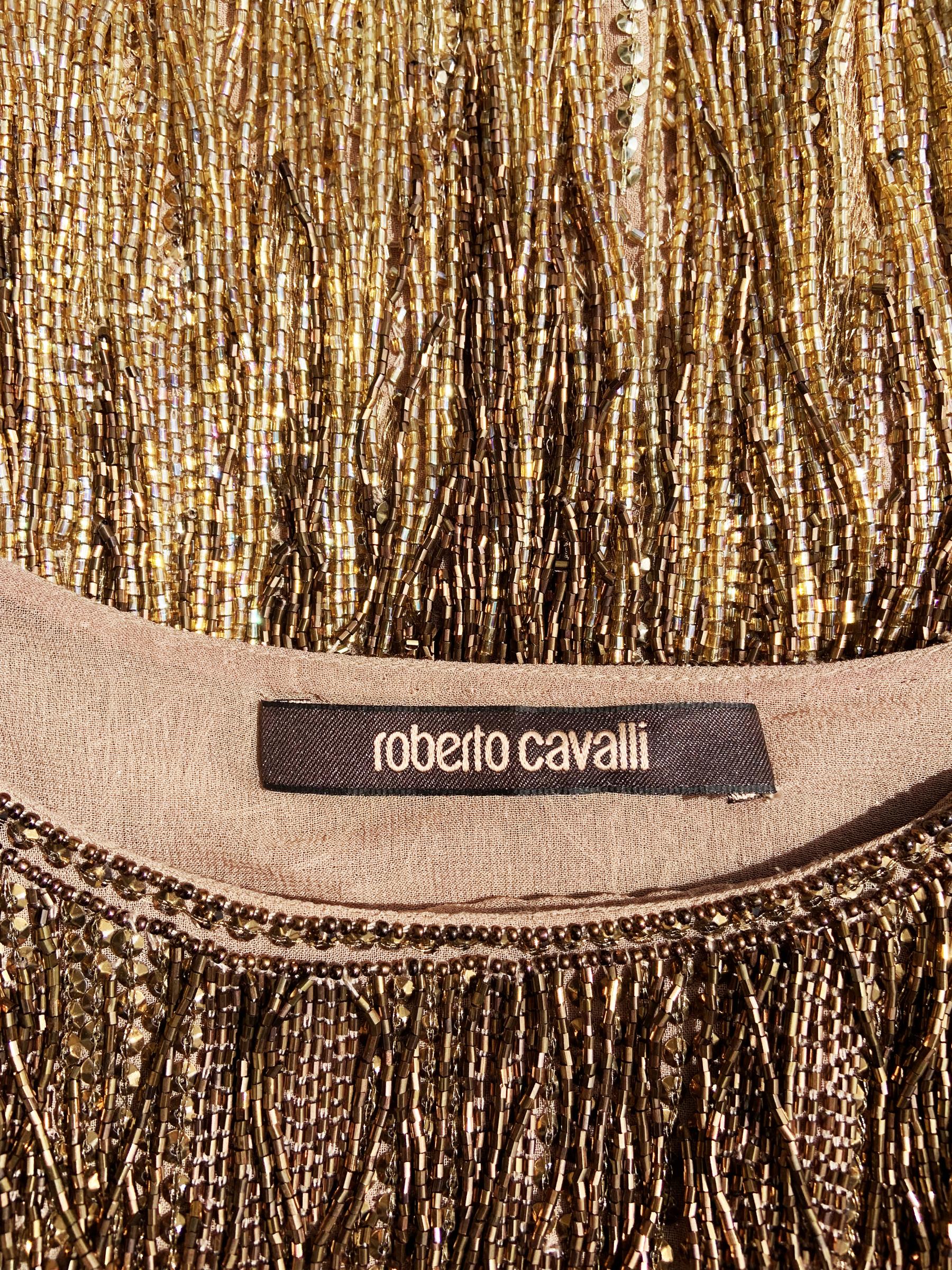 Iconic MUSEUM Roberto Cavalli Fringe Beaded Dress as seen on TAYLOR SWIFT It. 40 9