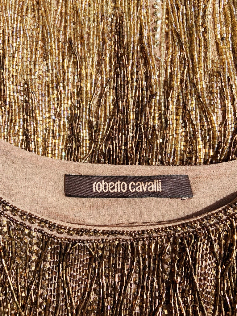 Cavalli Sheer Fringe Halter Dress