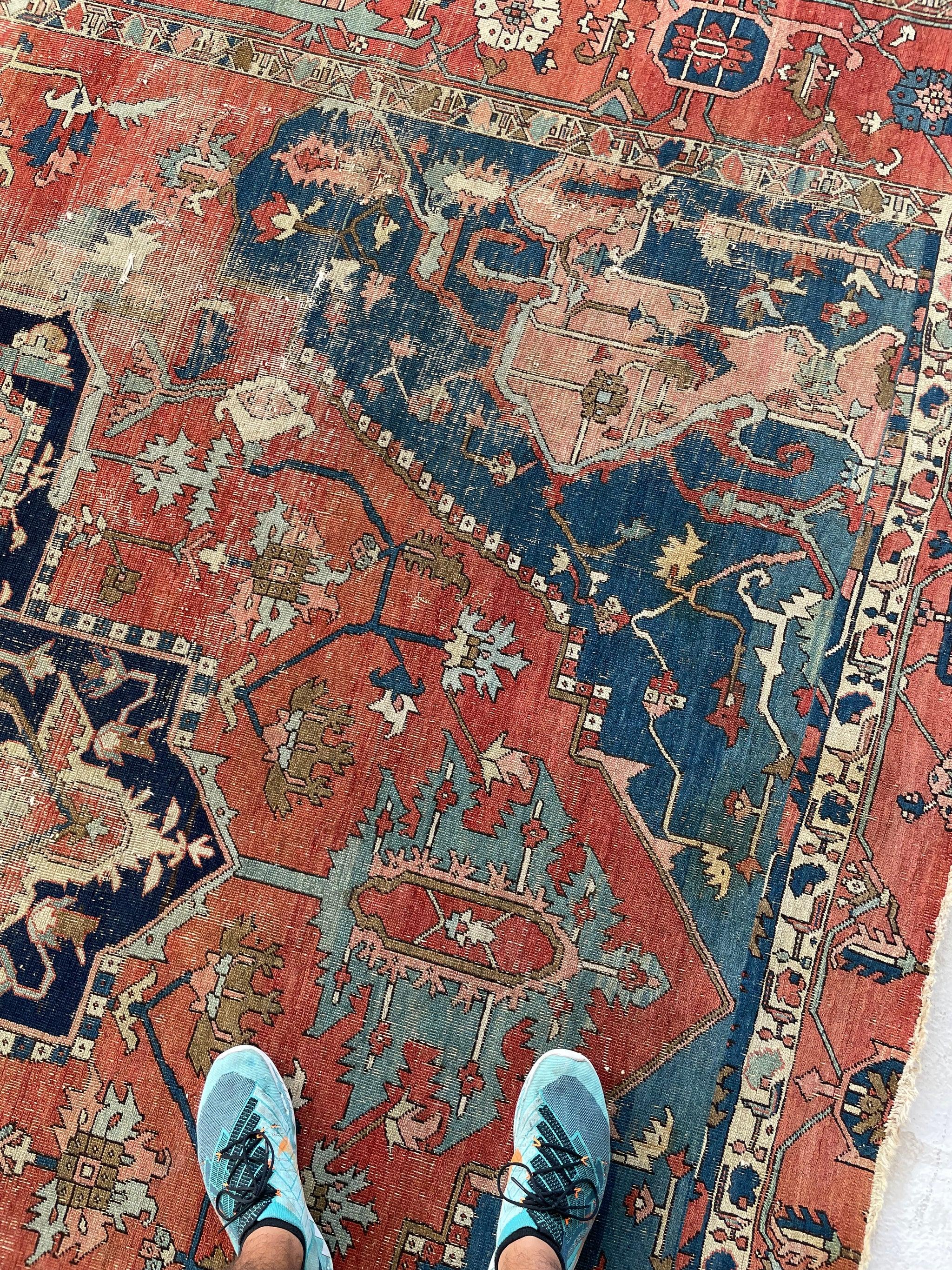 Iconic & Mystical Art Serapi Rug from the Northwest Mountains, c. Early 1900's In Good Condition In Milwaukee, WI