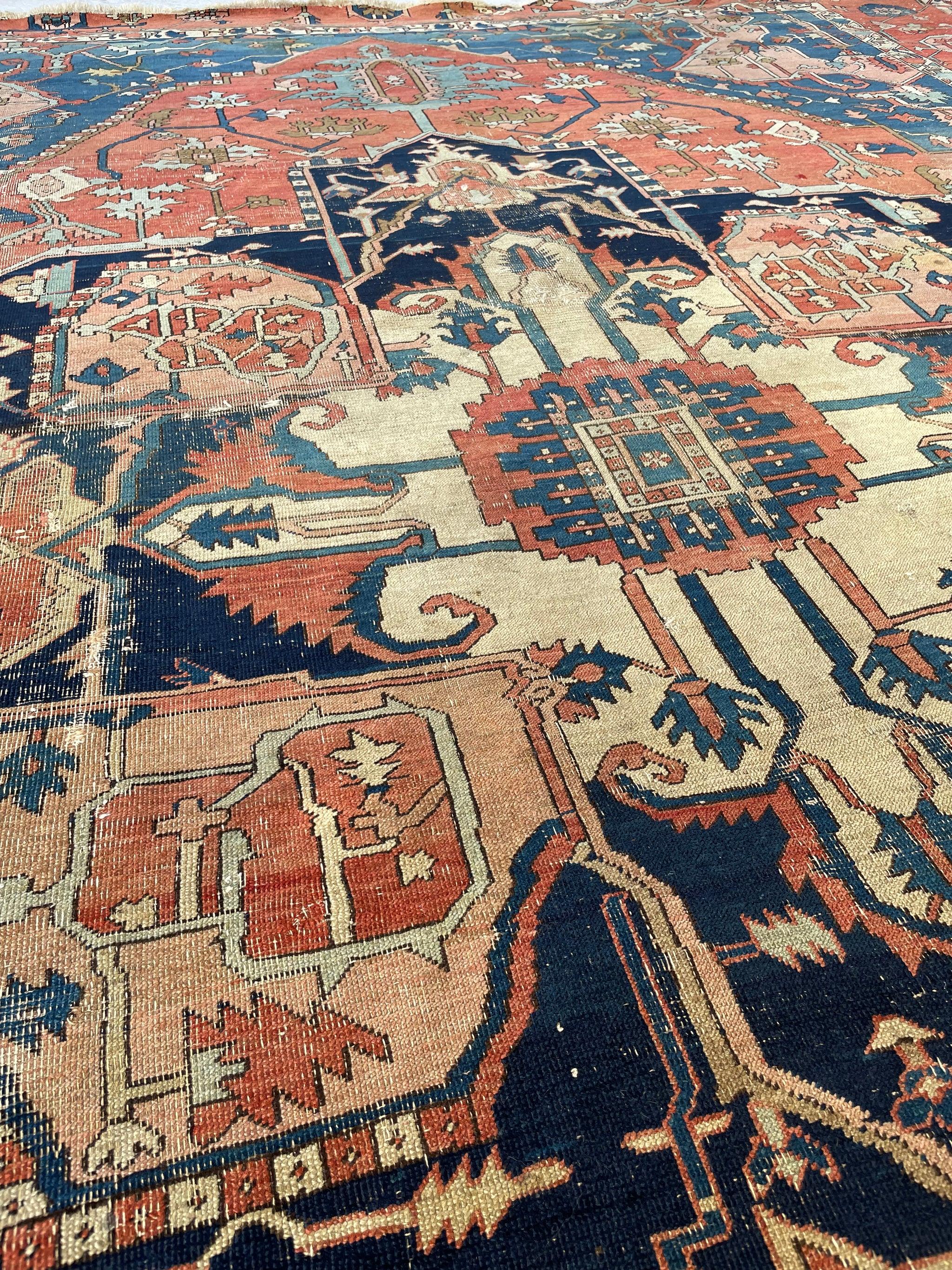 20th Century Iconic & Mystical Art Serapi Rug from the Northwest Mountains, c. Early 1900's