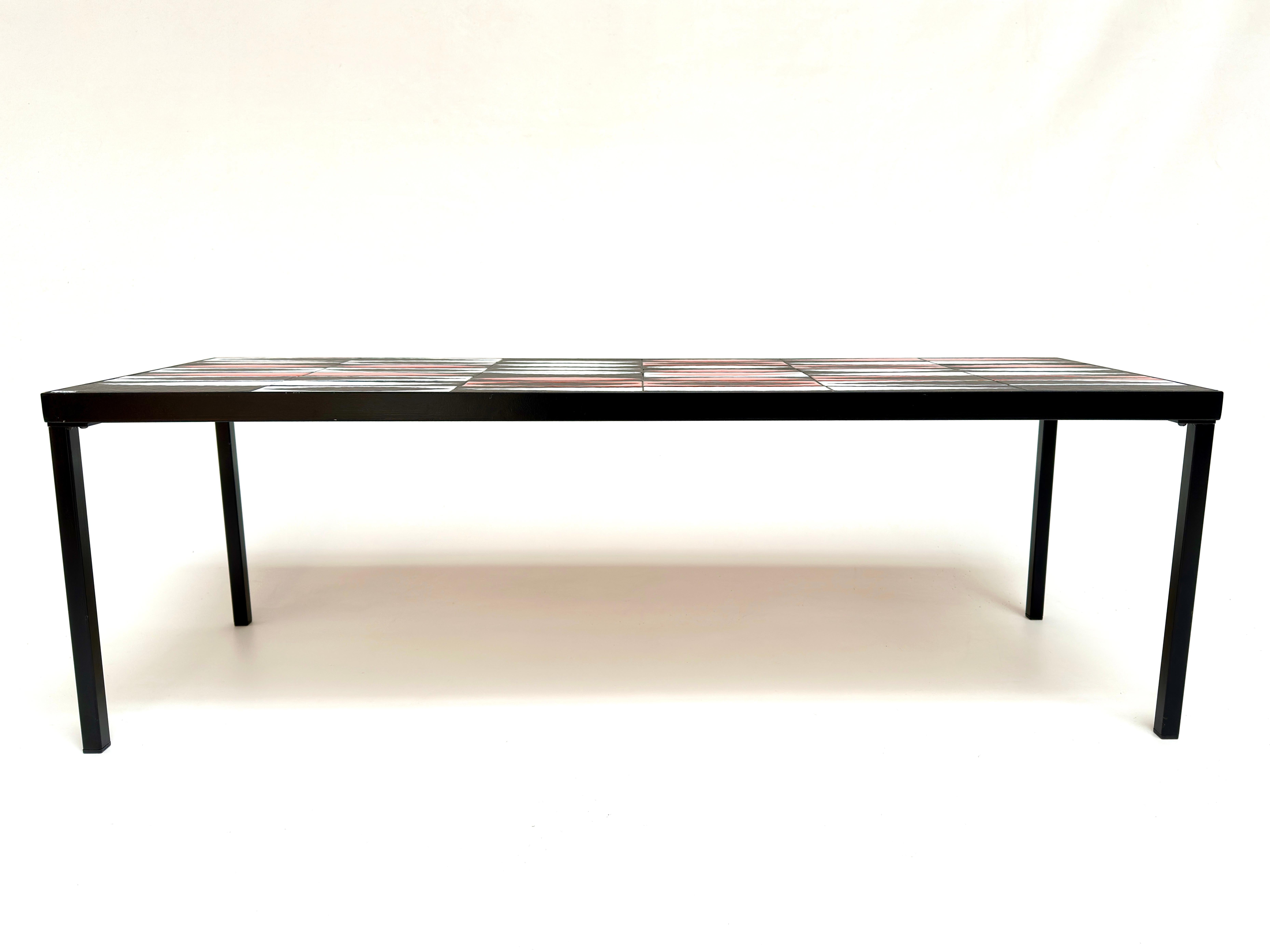 Glazed Iconic Navettes Low Table, Roger Capron, Vallauris c. 1960 For Sale