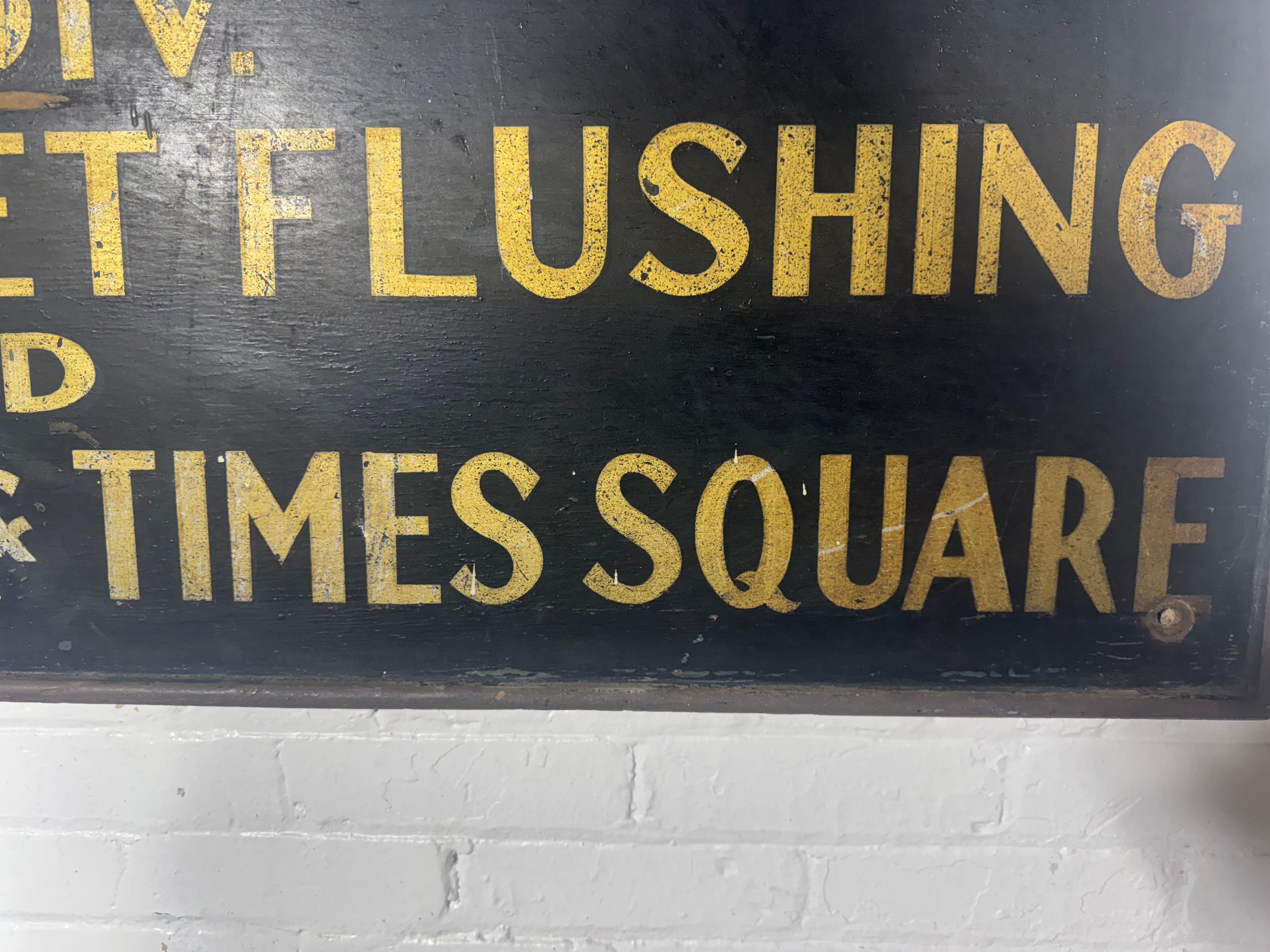 Iconic New York City Transit System Hand Painted Sign .. subway / train 2