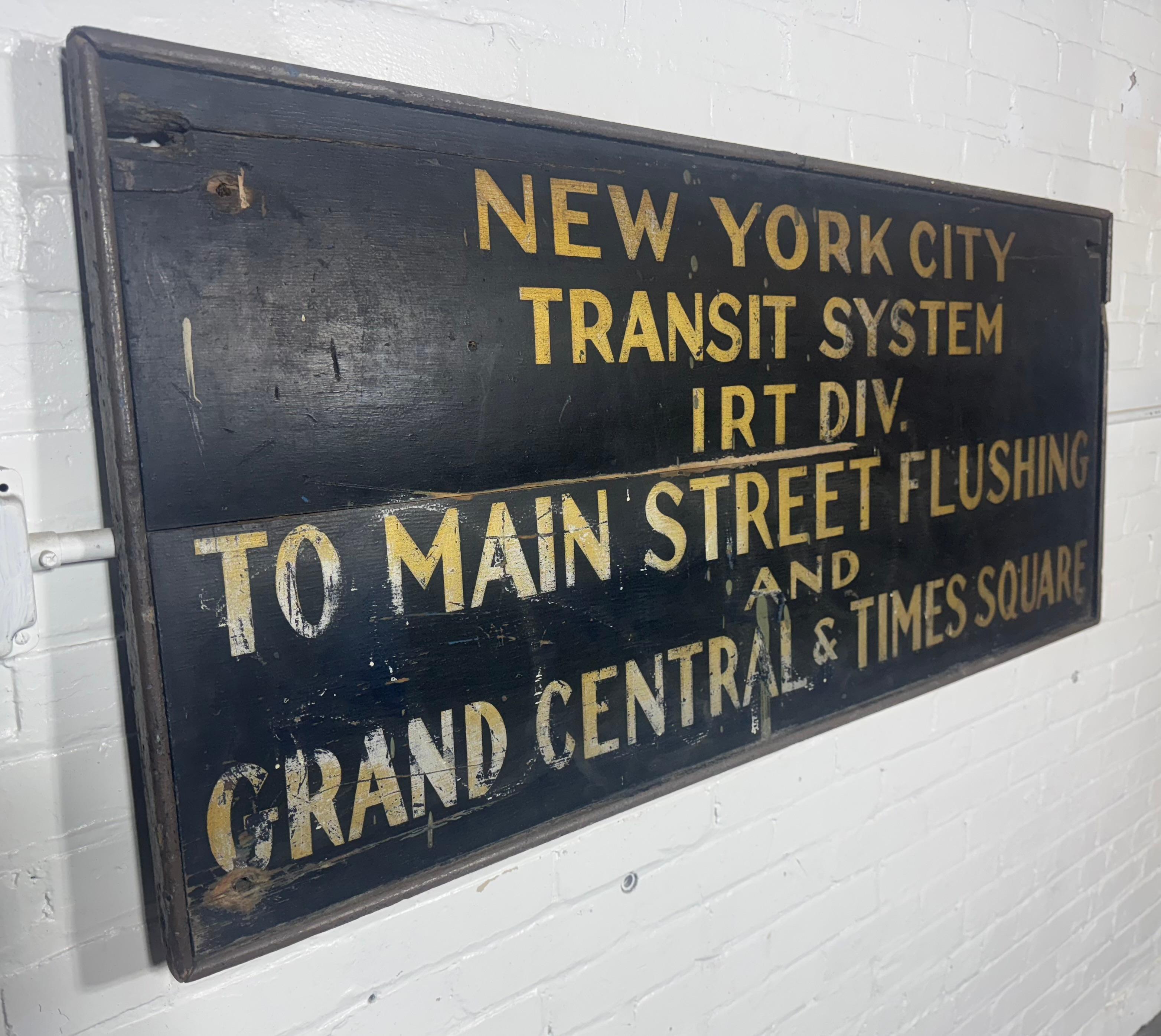 Iconic New York City Transit System Hand Painted Sign .. subway / train 3