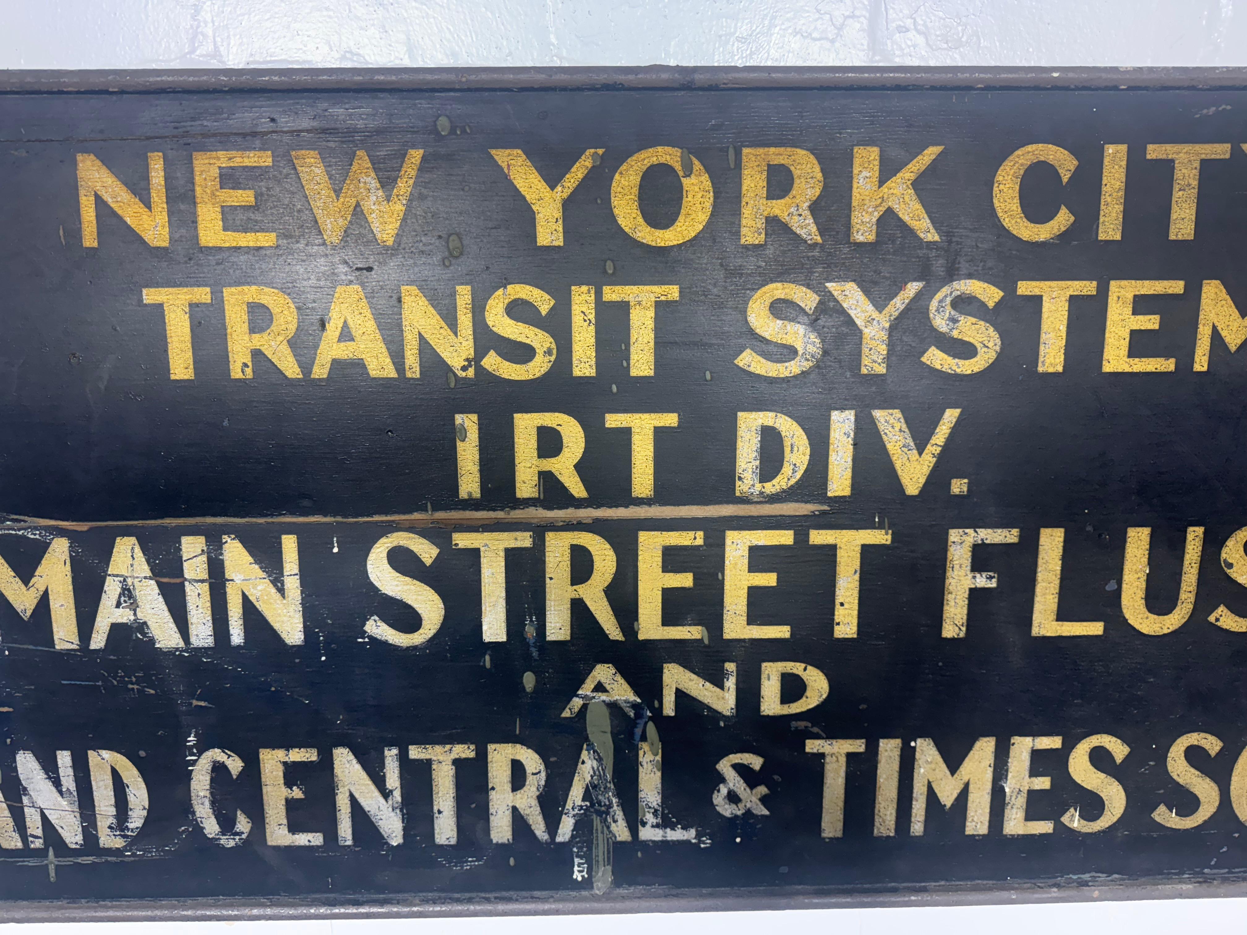 Iconic New York City Transit System Hand Painted Sign .. subway / train 4