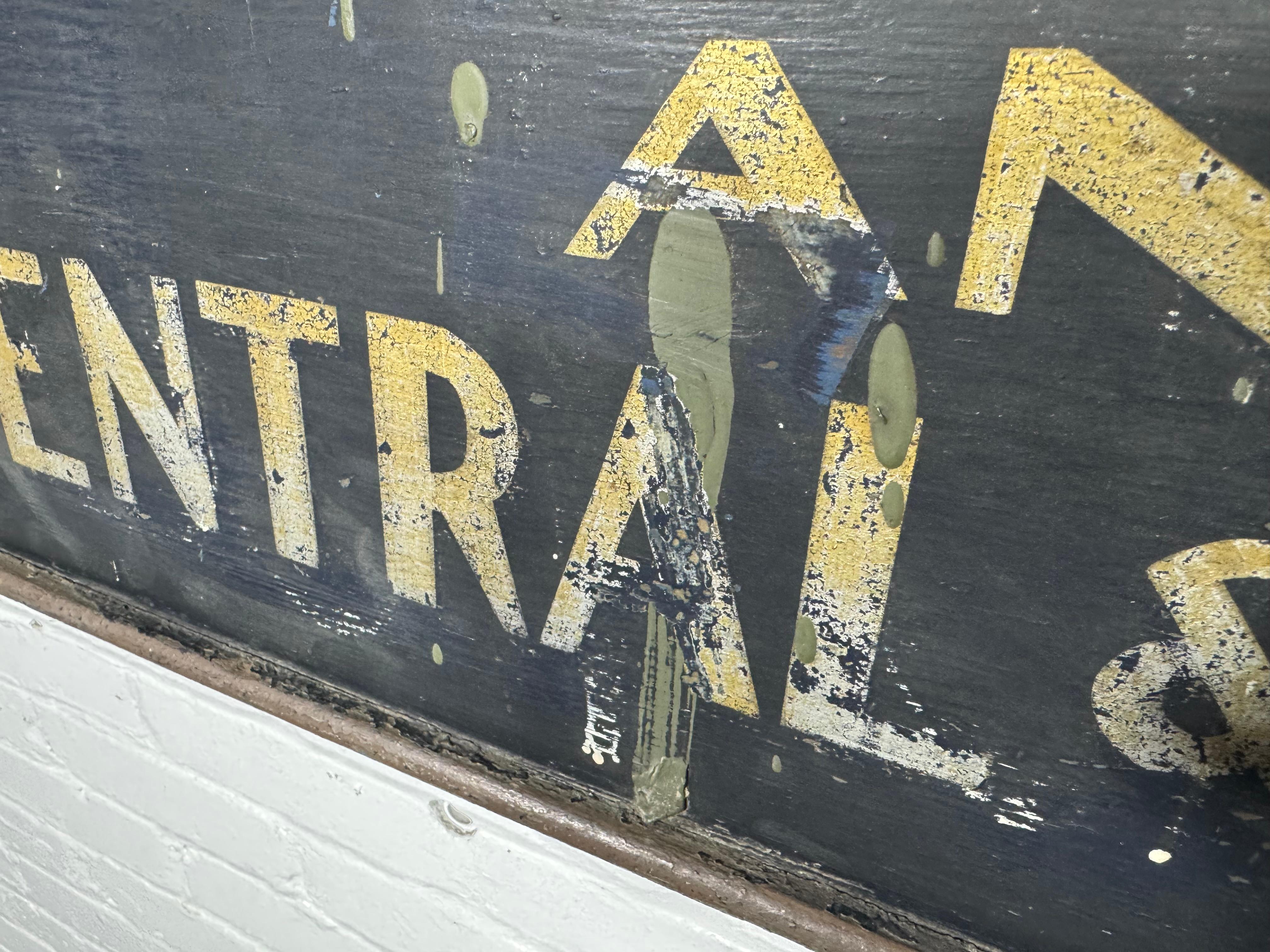 Iconic New York City Transit System Hand Painted Sign .. subway / train 1