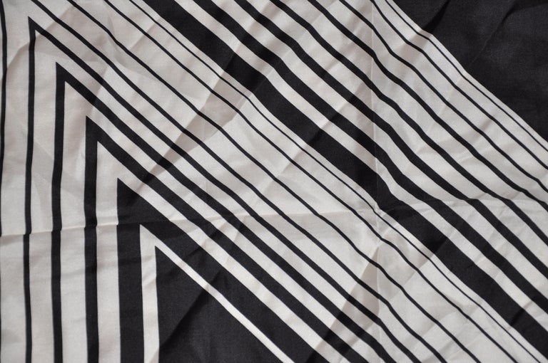 Iconic Norman Norell Black and White Signature Silk Scarf For Sale at ...